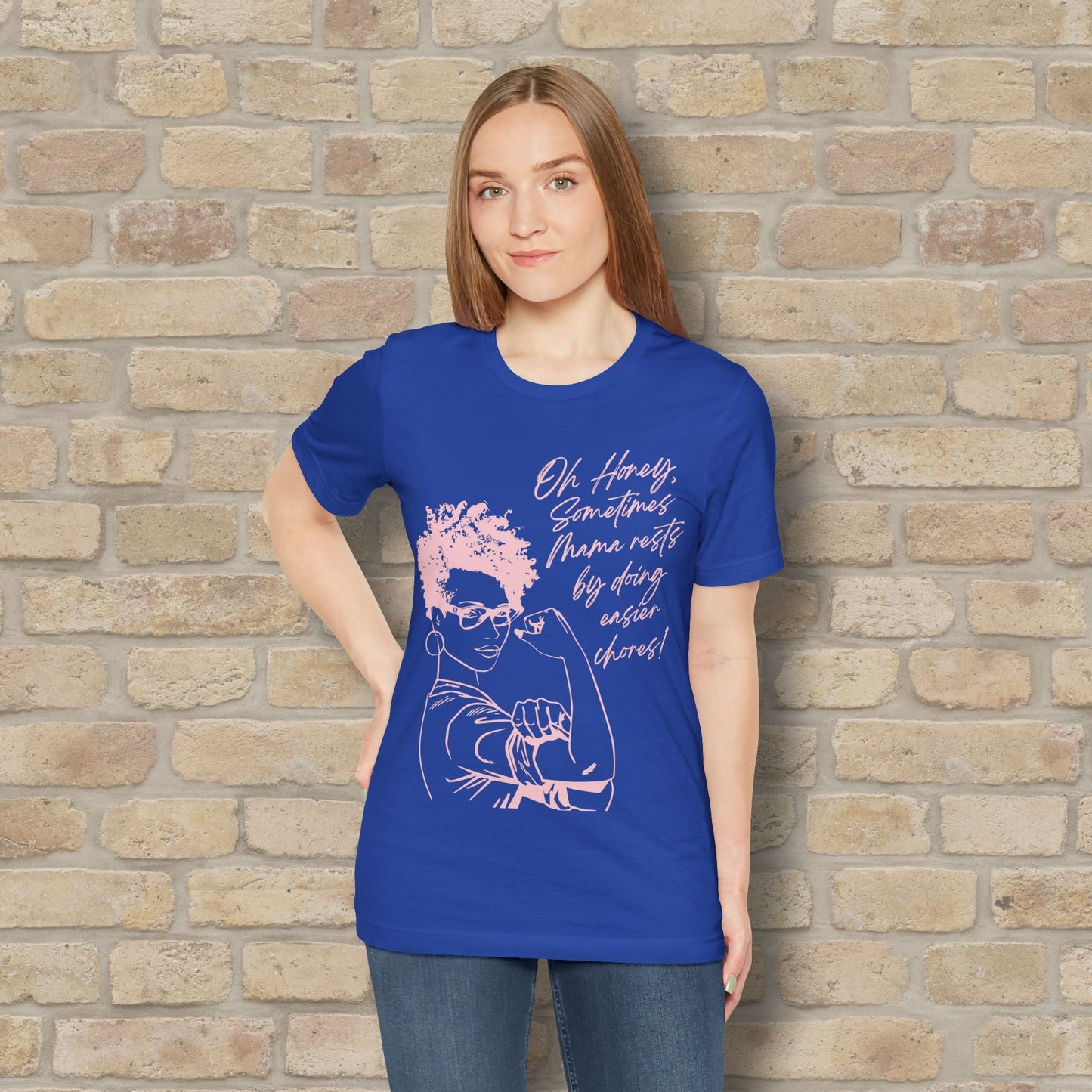 Graphic & Text Mama Rests By Doing Easier Chores Tee - Vibrant Styles