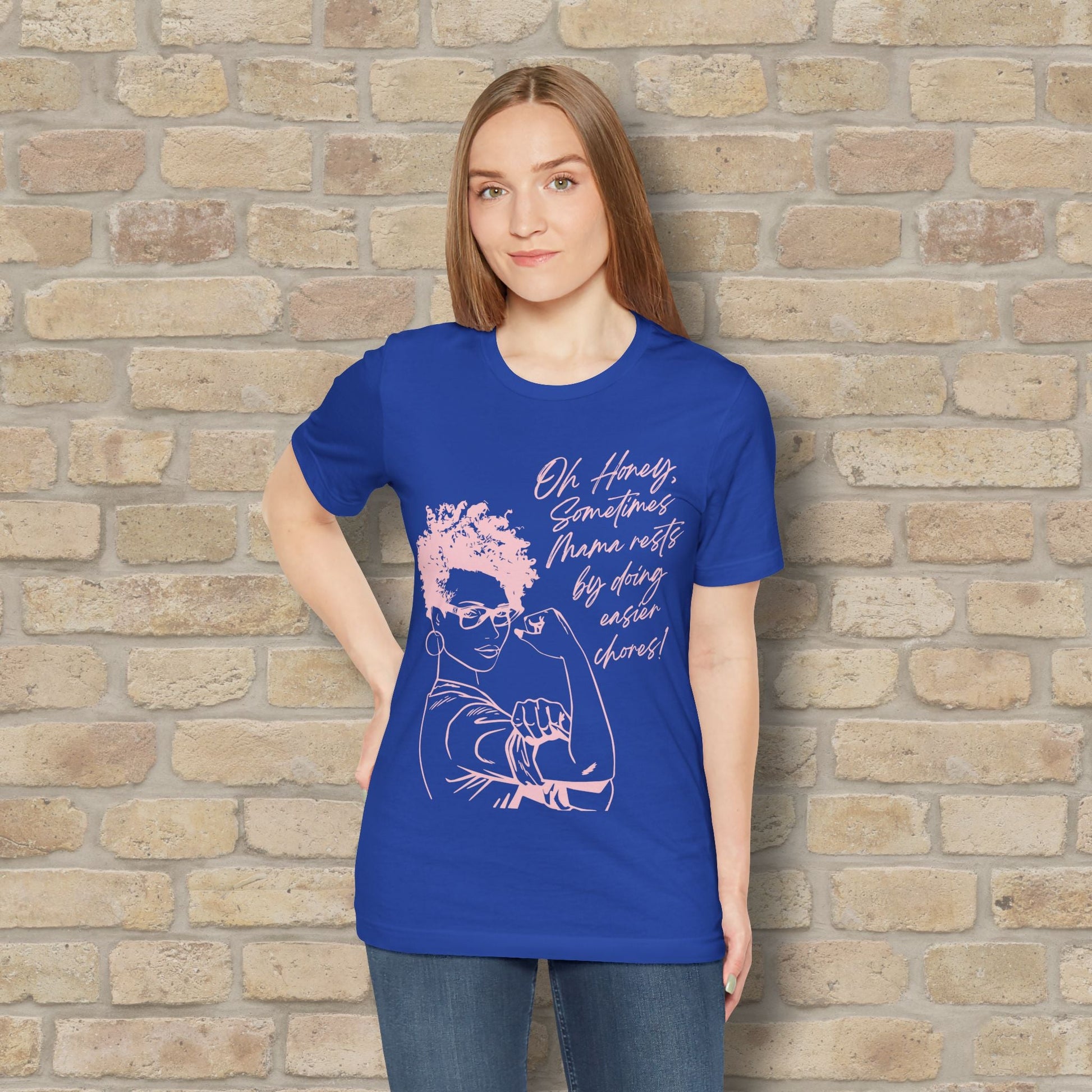 Graphic & Text Mama Rests By Doing Easier Chores Tee - Vibrant Styles