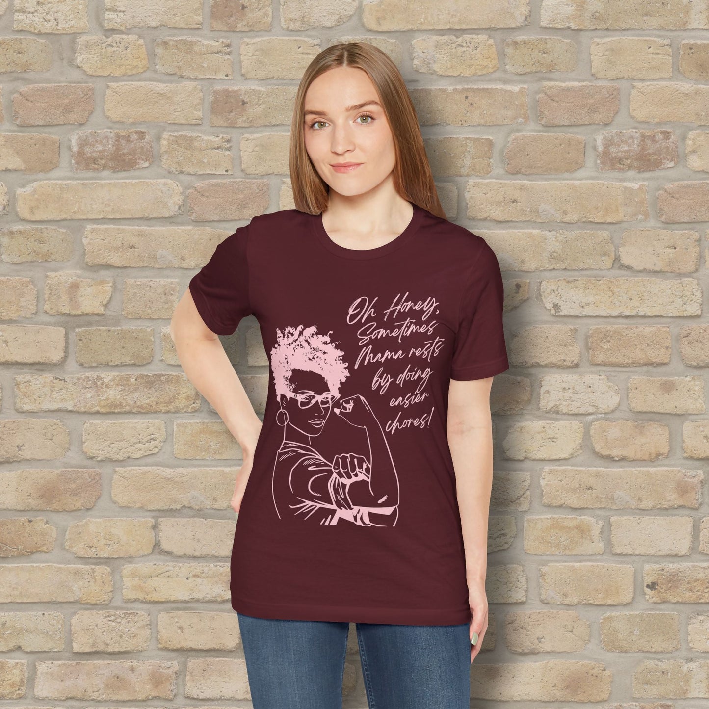 Graphic & Text T-Shirts Mama Rests By Doing Easier Chores Tee - Vibrant Styles
