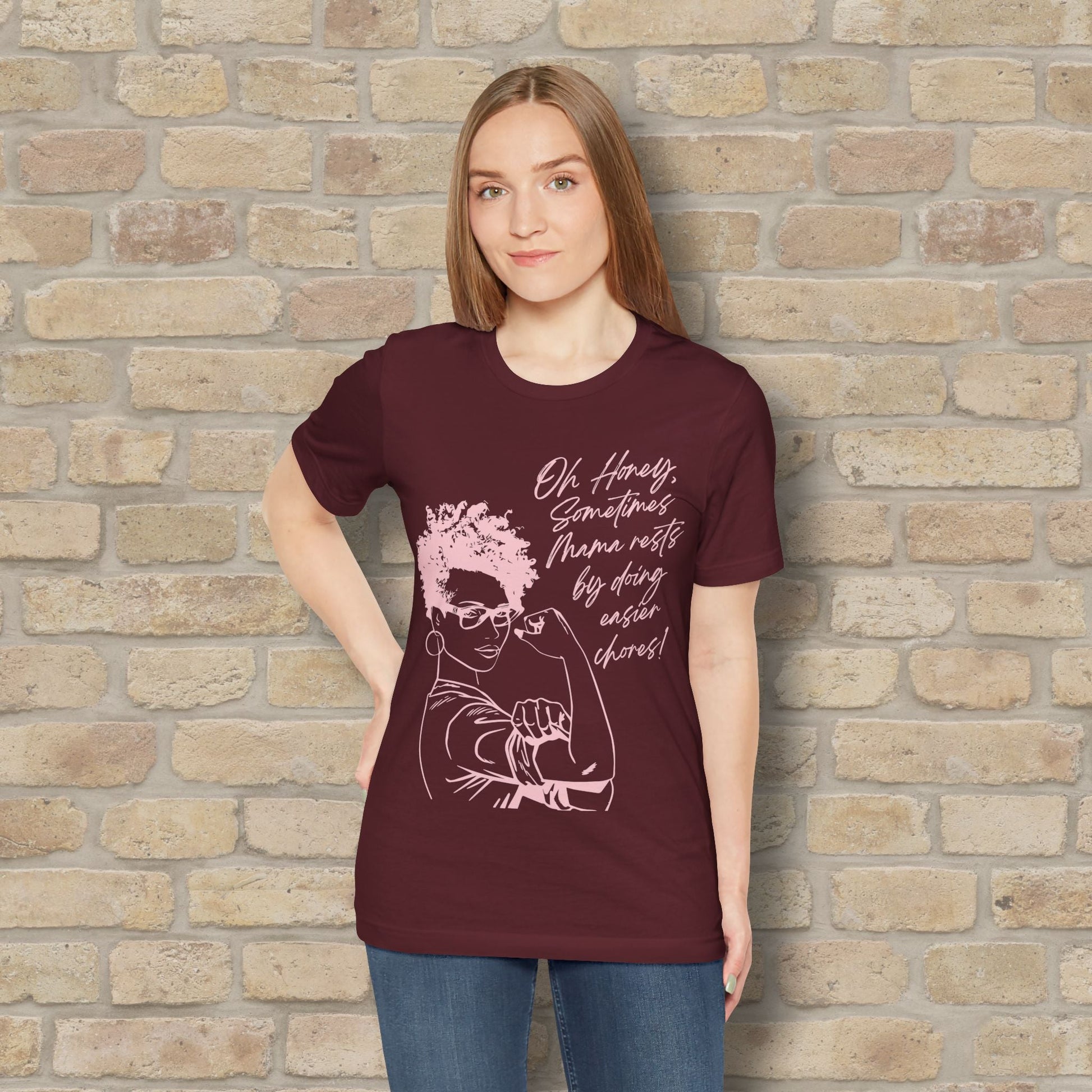 Graphic & Text T-Shirts Mama Rests By Doing Easier Chores Tee - Vibrant Styles