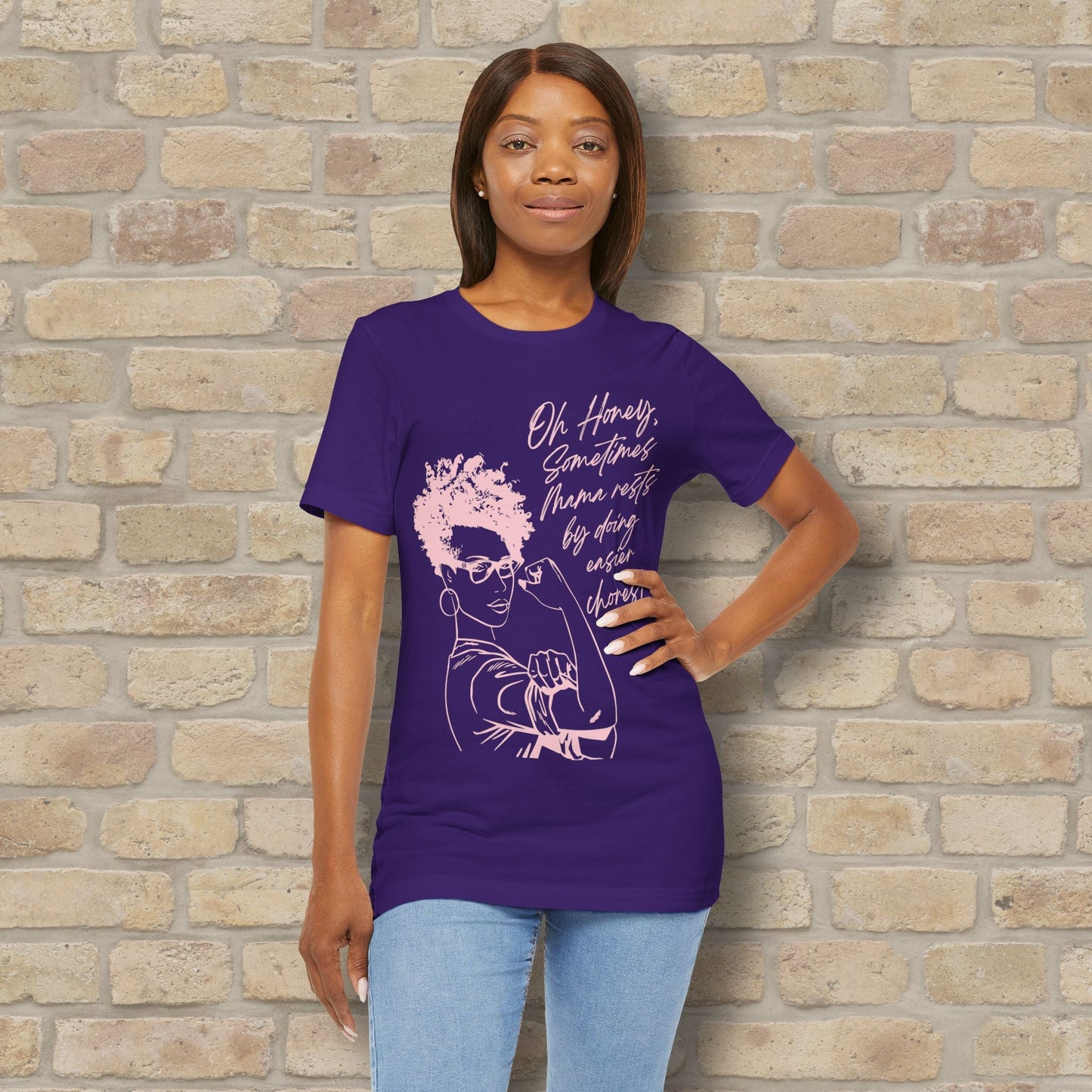 Graphic & Text T-Shirts Mama Rests By Doing Easier Chores Tee - Vibrant Styles