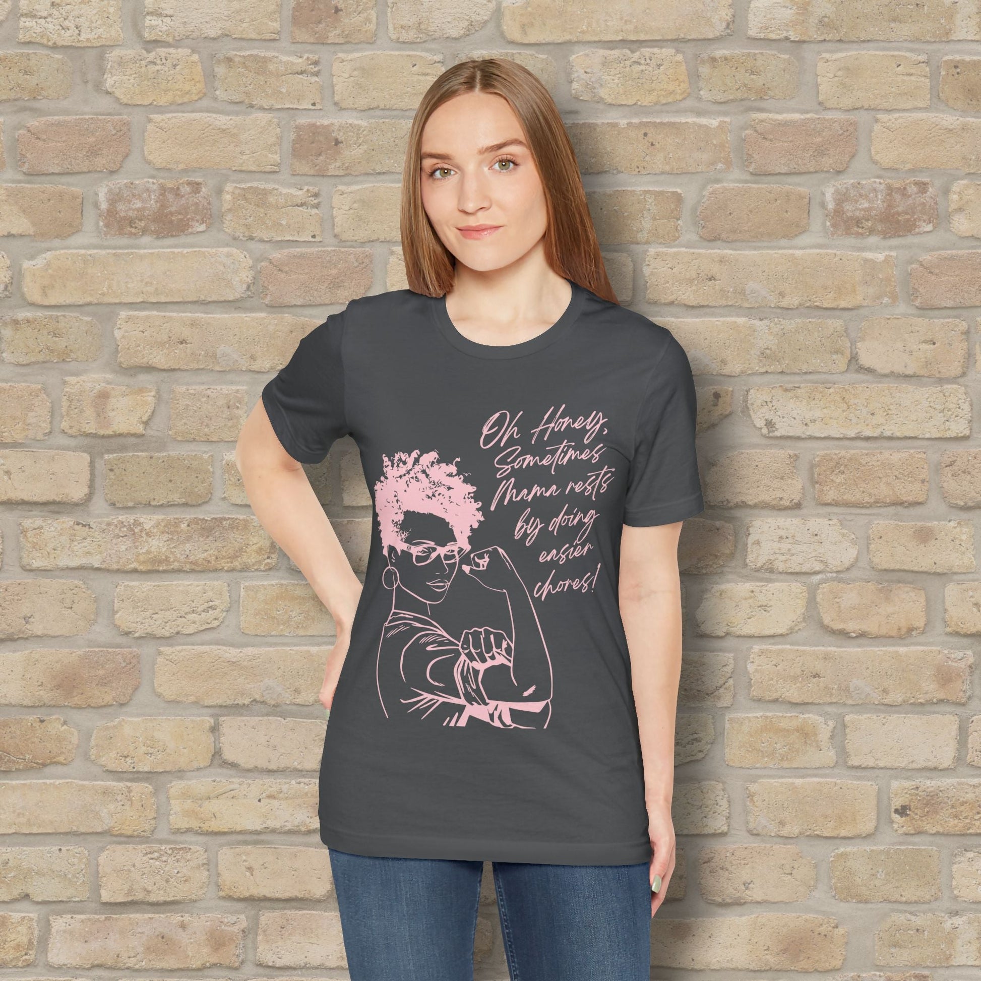 Graphic & Text Mama Rests By Doing Easier Chores Tee - Vibrant Styles