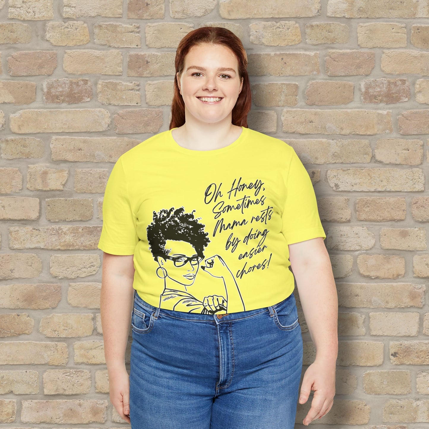 Graphic & Text Mama Rests By Doing Easier Chores Tee - Vibrant Styles