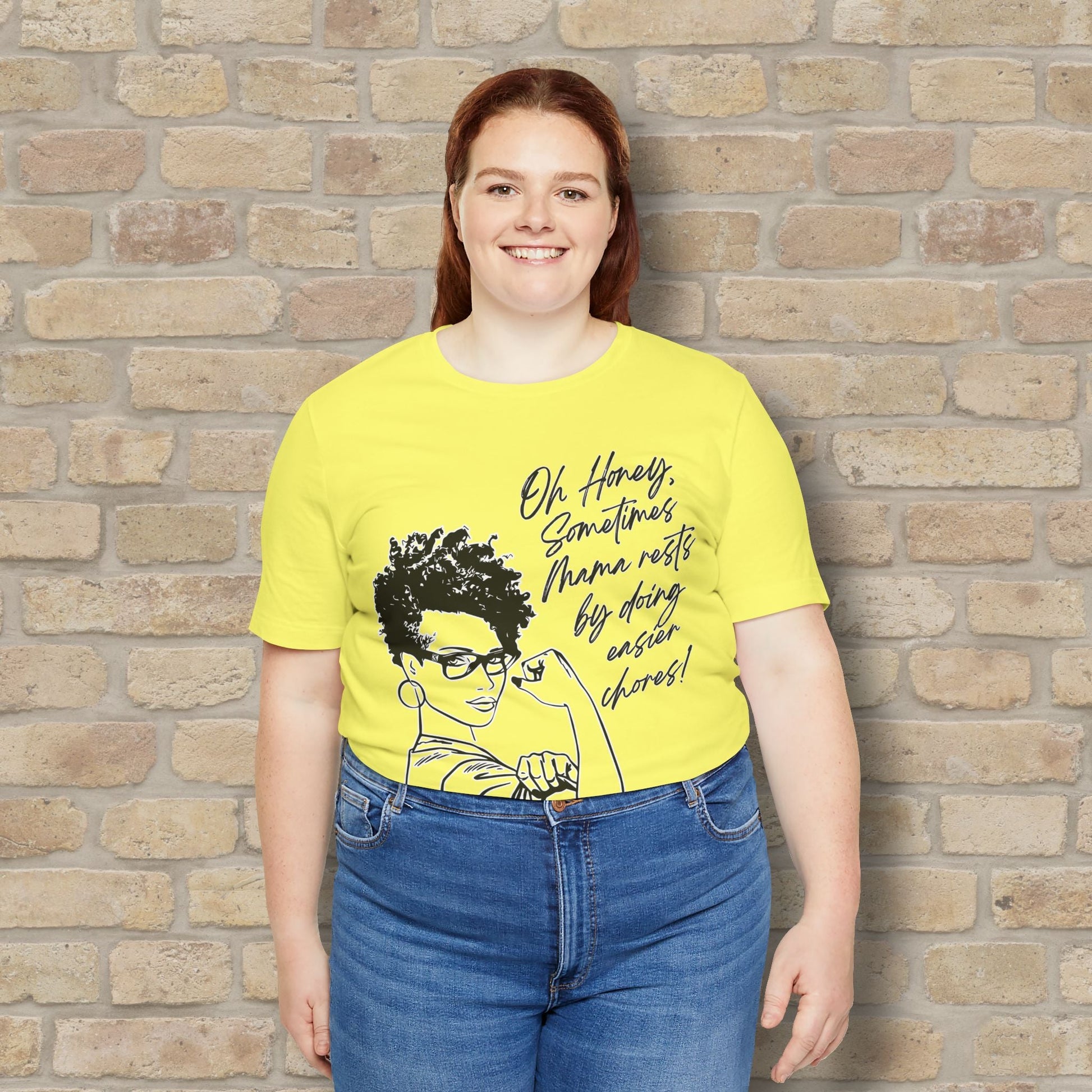 Graphic & Text Mama Rests By Doing Easier Chores Tee - Vibrant Styles