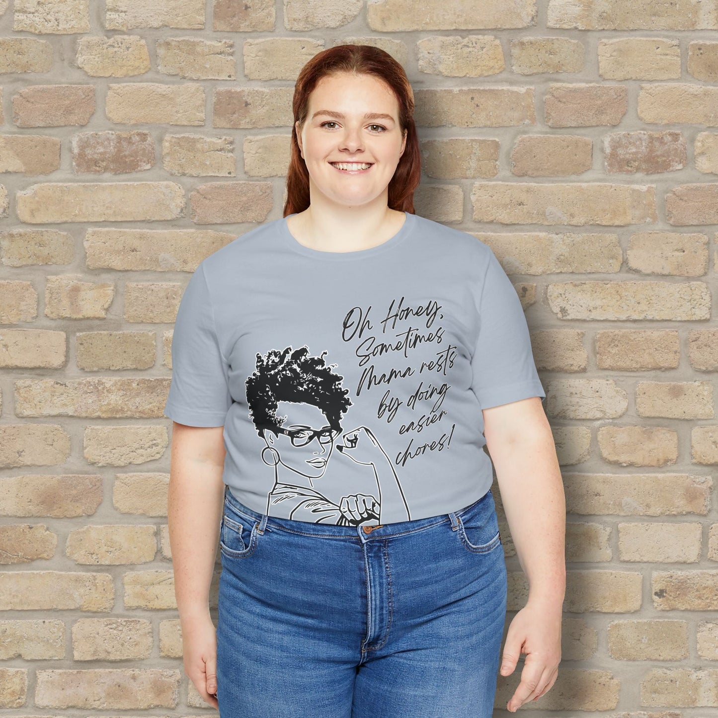 Graphic & Text Mama Rests By Doing Easier Chores Tee - Vibrant Styles