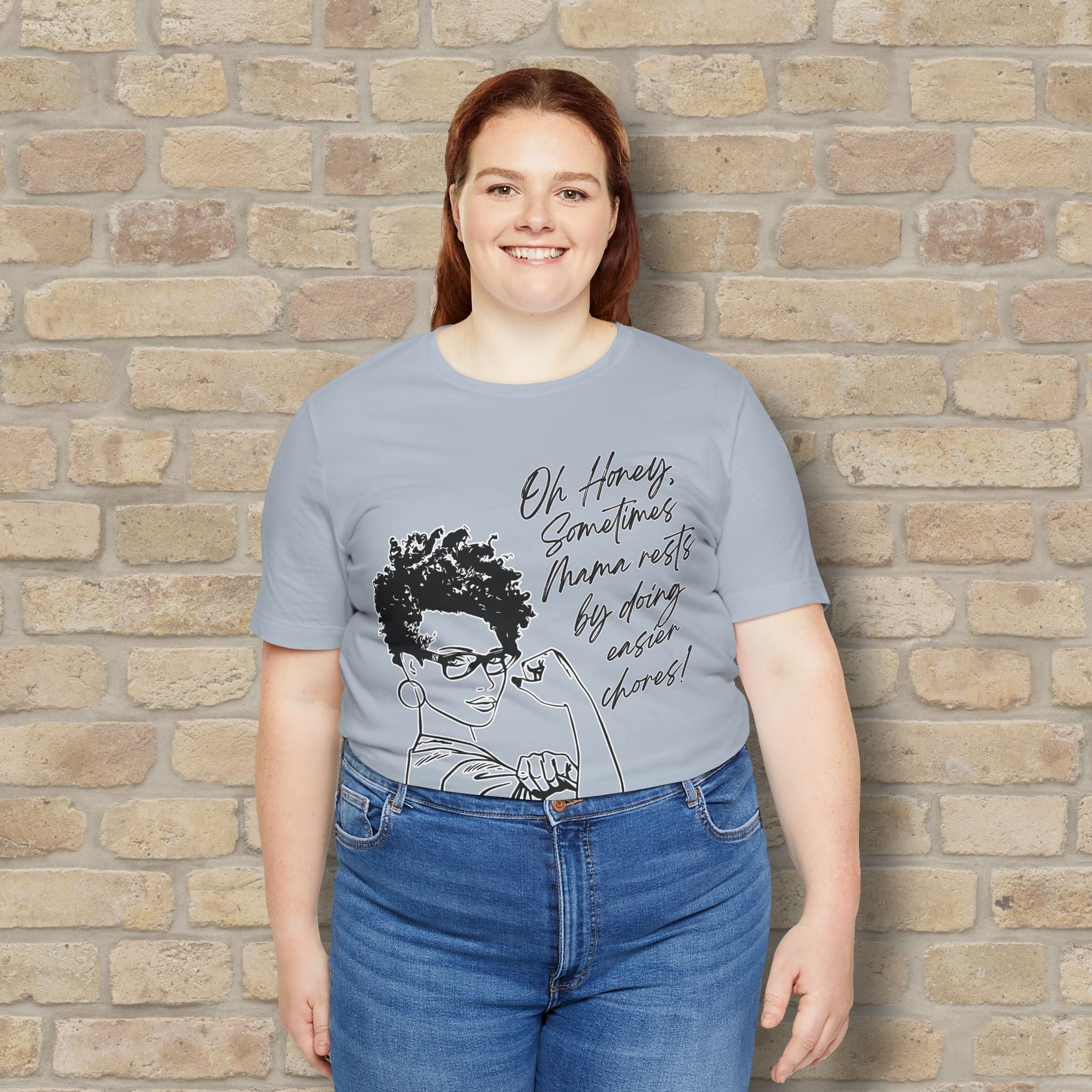 Graphic & Text Mama Rests By Doing Easier Chores Tee - Vibrant Styles