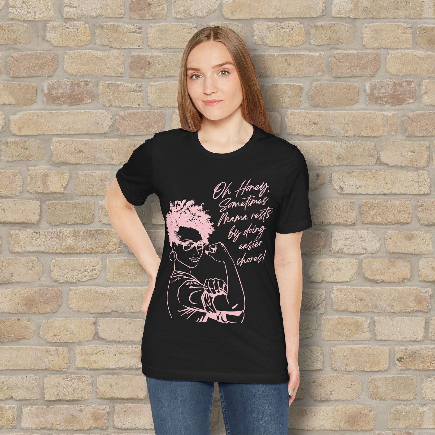 Graphic & Text T-Shirts Mama Rests By Doing Easier Chores Tee - Vibrant Styles