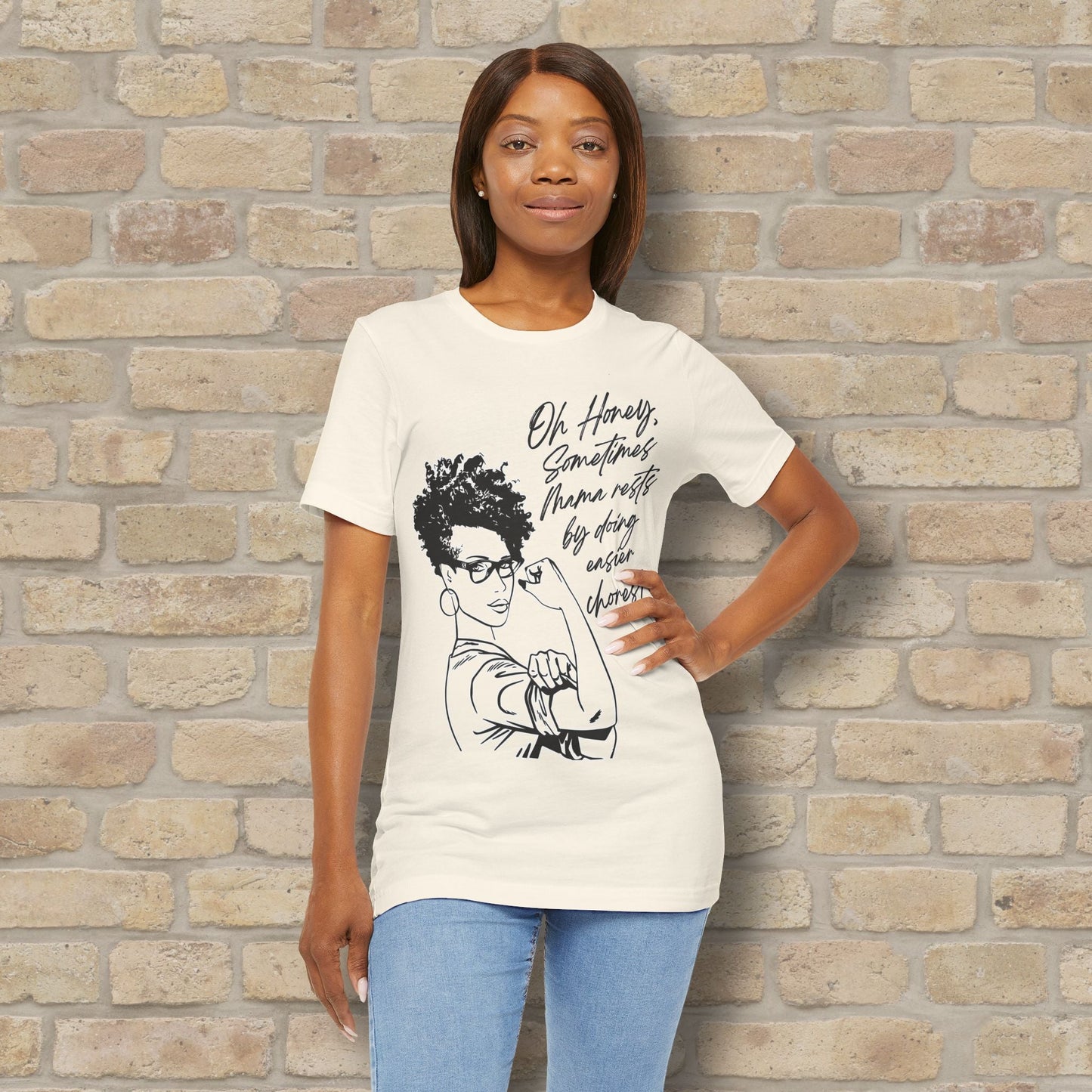 Graphic & Text Mama Rests By Doing Easier Chores Tee - Vibrant Styles
