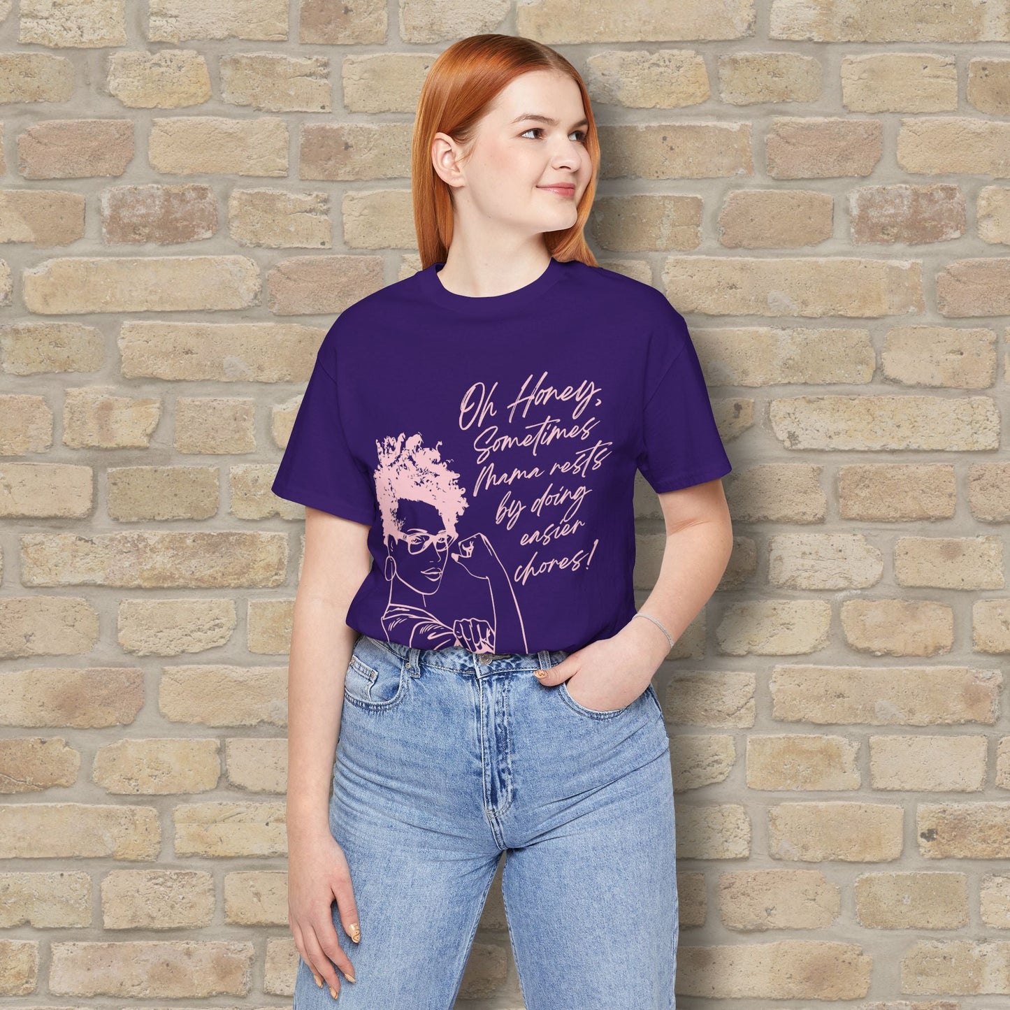 Graphic & Text T-Shirts Mama Rests By Doing Easier Chores Tee - Vibrant Styles