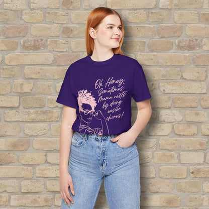 Graphic & Text T-Shirts Mama Rests By Doing Easier Chores Tee - Vibrant Styles