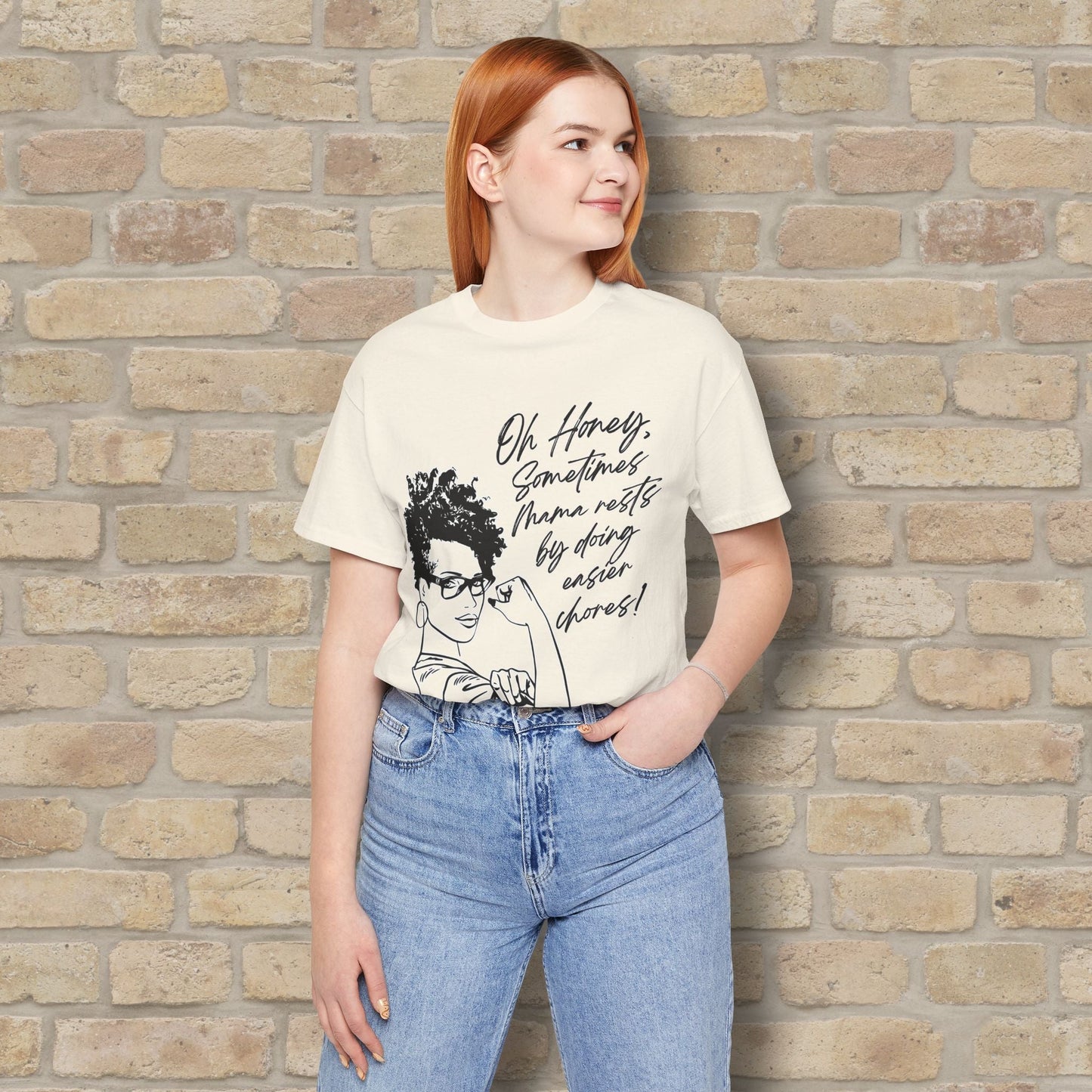 Graphic & Text Mama Rests By Doing Easier Chores Tee - Vibrant Styles