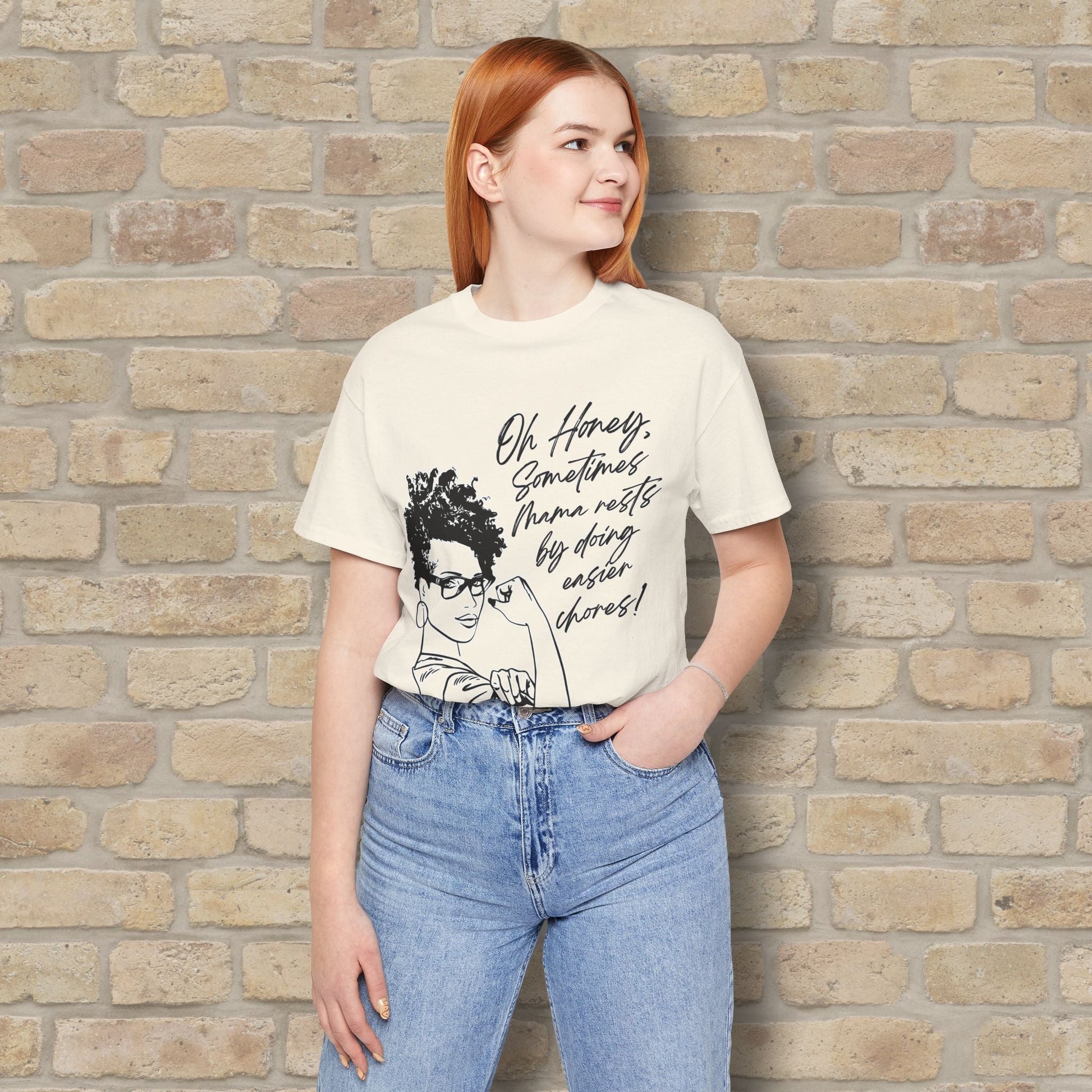 Graphic & Text Mama Rests By Doing Easier Chores Tee - Vibrant Styles