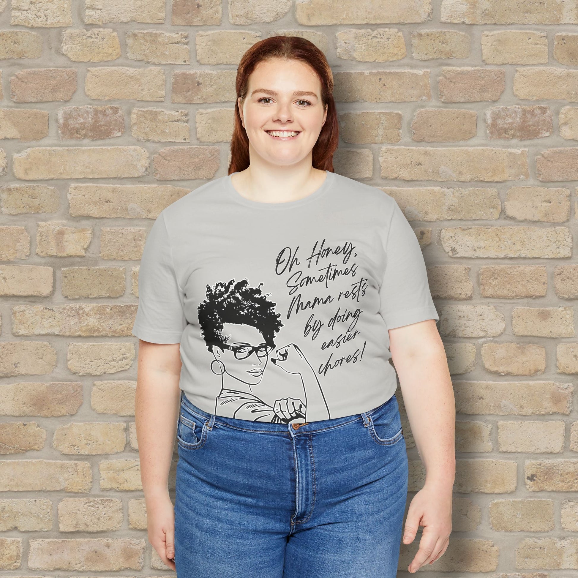 Graphic & Text Mama Rests By Doing Easier Chores Tee - Vibrant Styles