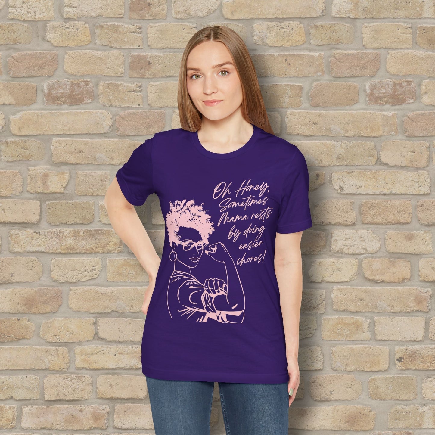 Graphic & Text T-Shirts Mama Rests By Doing Easier Chores Tee - Vibrant Styles