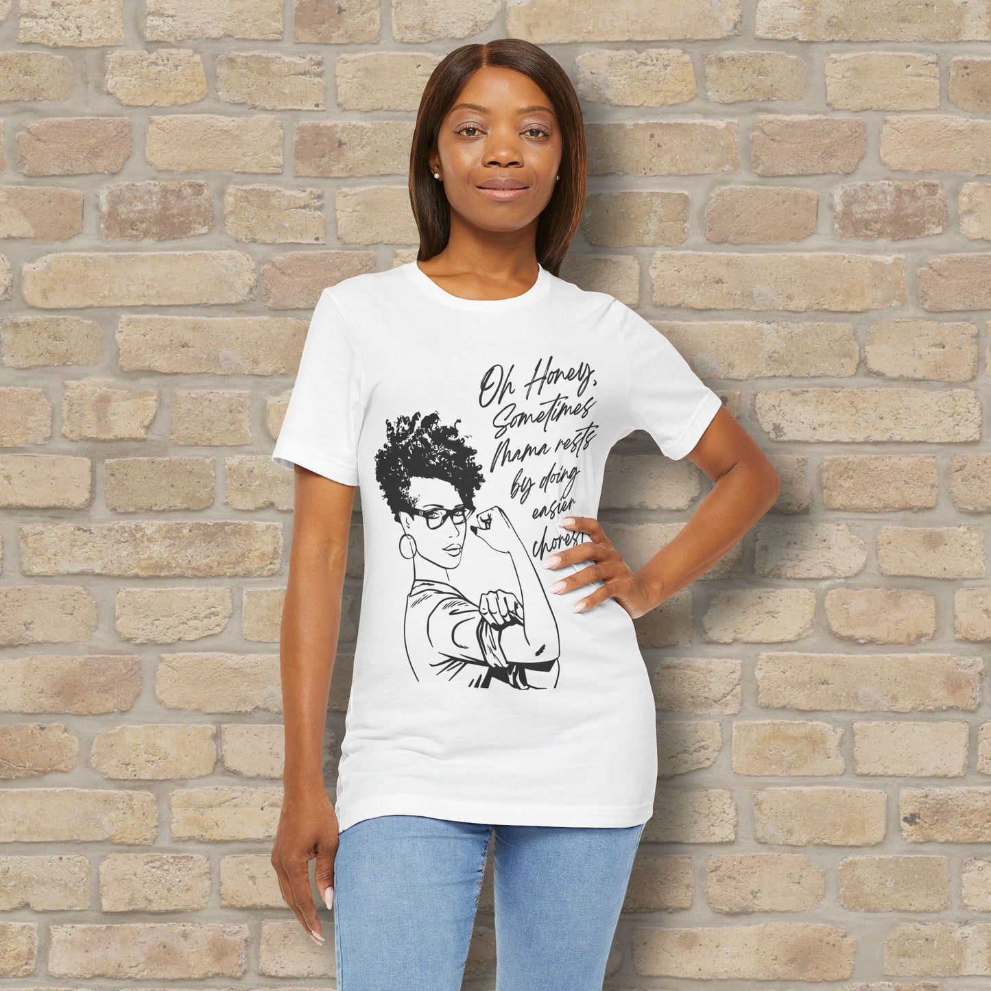 Graphic & Text Mama Rests By Doing Easier Chores Tee - Vibrant Styles