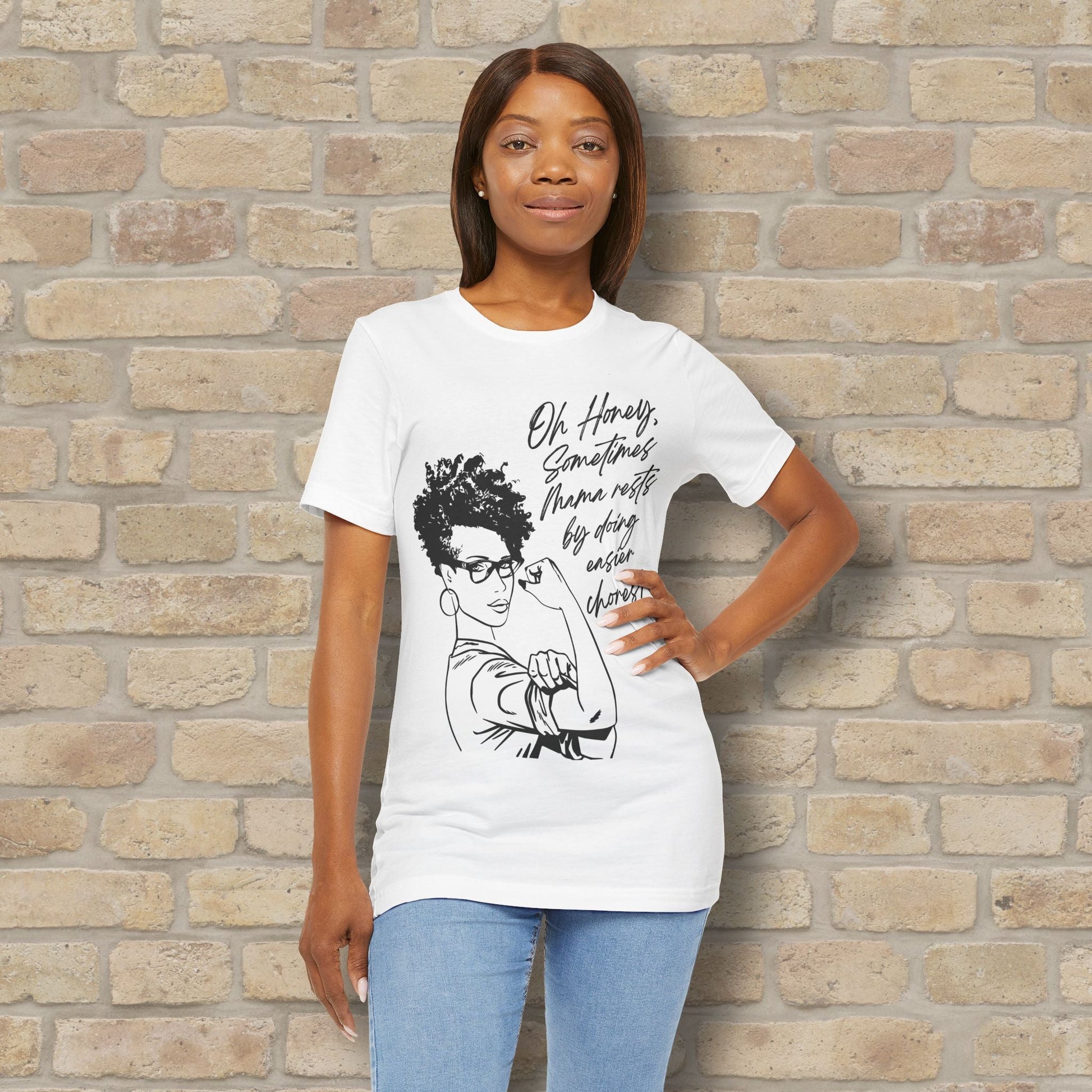 Graphic & Text Mama Rests By Doing Easier Chores Tee - Vibrant Styles
