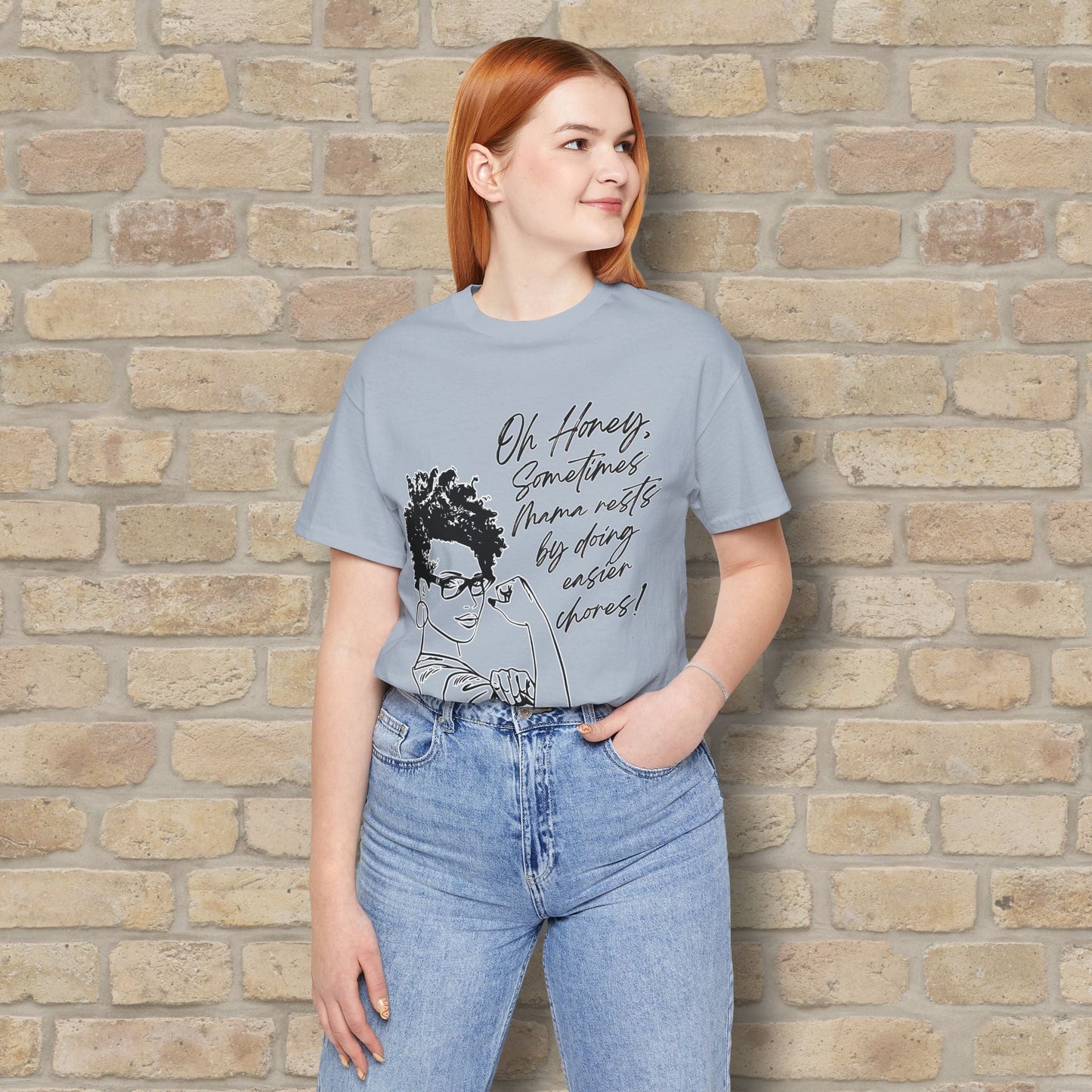 Graphic & Text Mama Rests By Doing Easier Chores Tee - Vibrant Styles