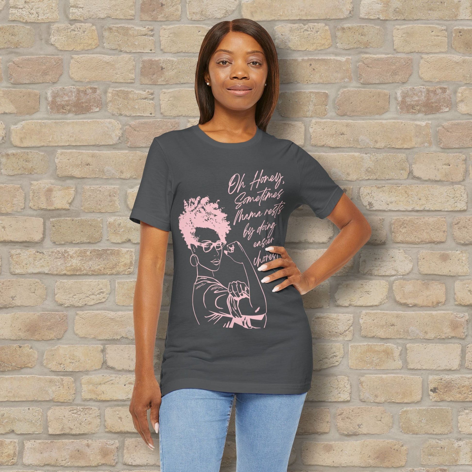 Graphic & Text T-Shirts Mama Rests By Doing Easier Chores Tee - Vibrant Styles
