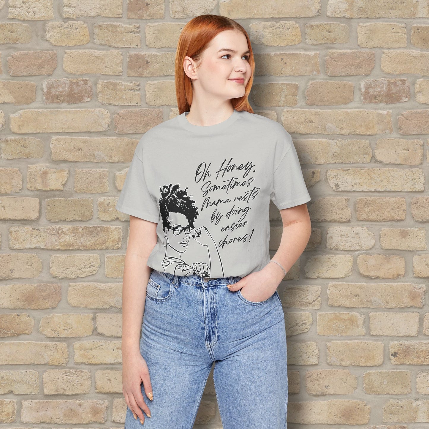 Graphic & Text Mama Rests By Doing Easier Chores Tee - Vibrant Styles