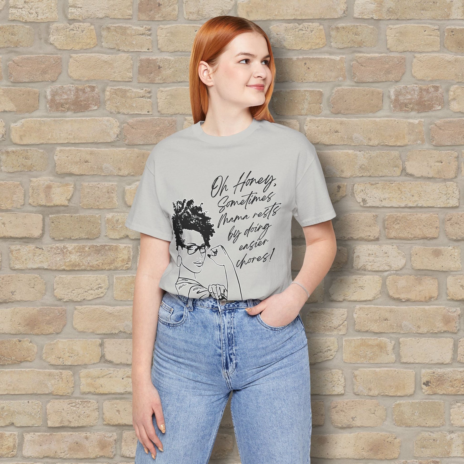 Graphic & Text Mama Rests By Doing Easier Chores Tee - Vibrant Styles