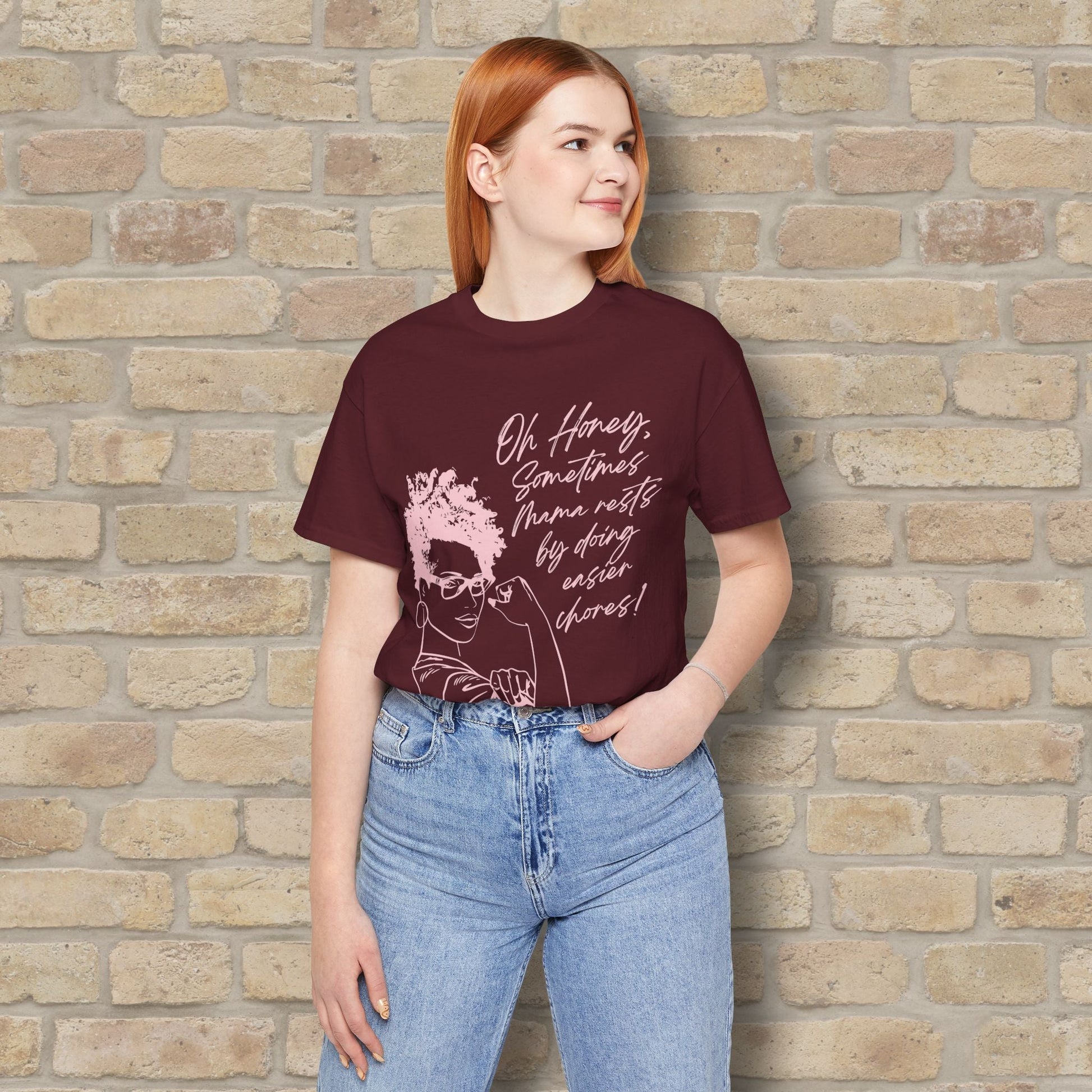 Graphic & Text T-Shirts Mama Rests By Doing Easier Chores Tee - Vibrant Styles
