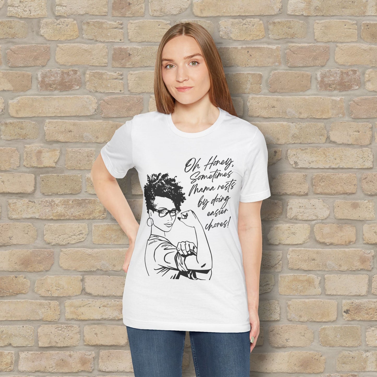 Graphic & Text Mama Rests By Doing Easier Chores Tee - Vibrant Styles