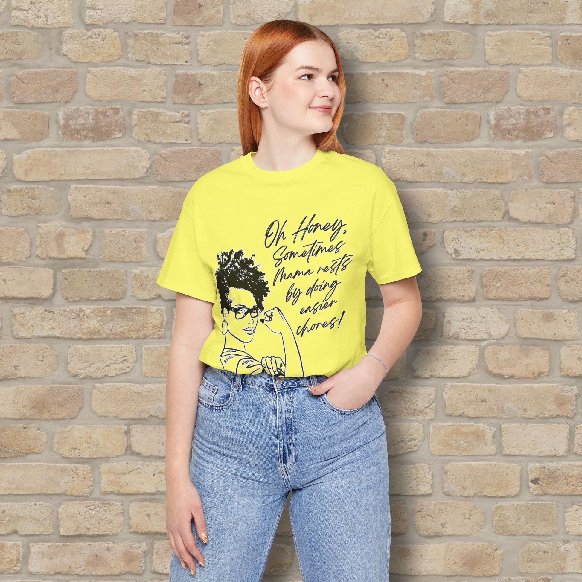 Graphic & Text T-Shirts Mama Rests By Doing Easier Chores Tee - Vibrant Styles