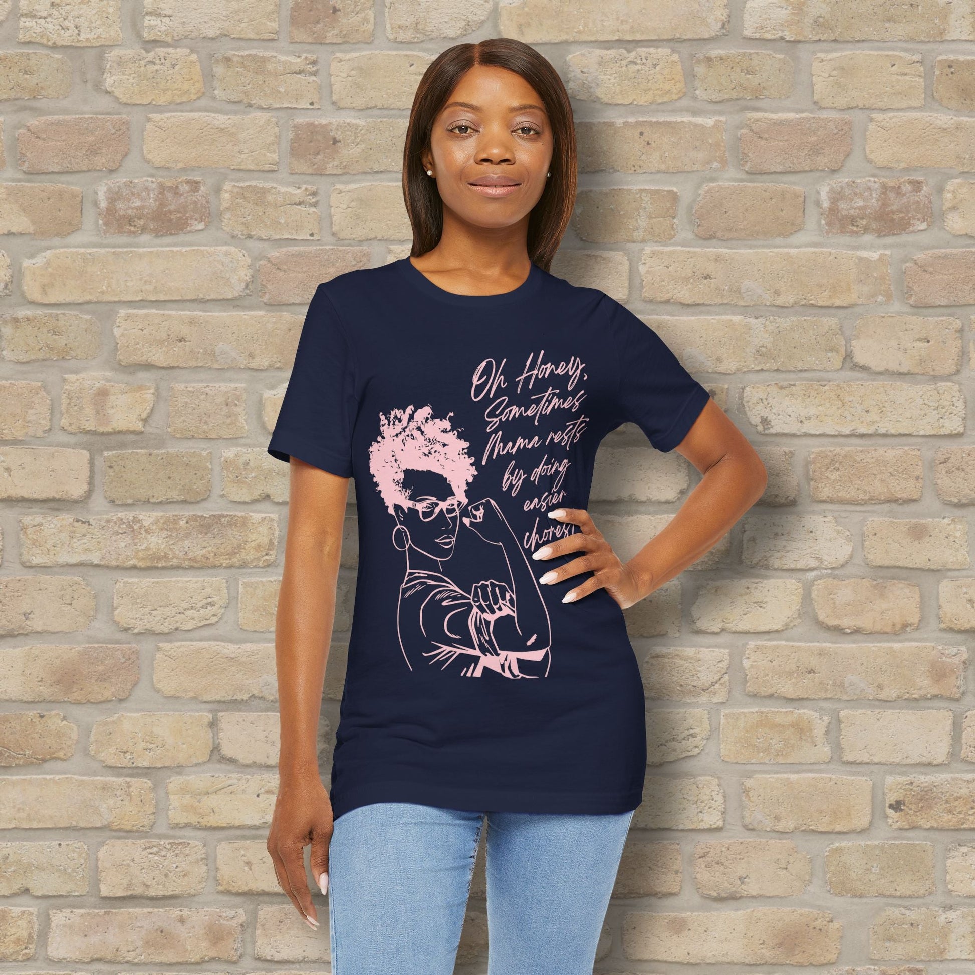 Graphic & Text T-Shirts Mama Rests By Doing Easier Chores Tee - Vibrant Styles