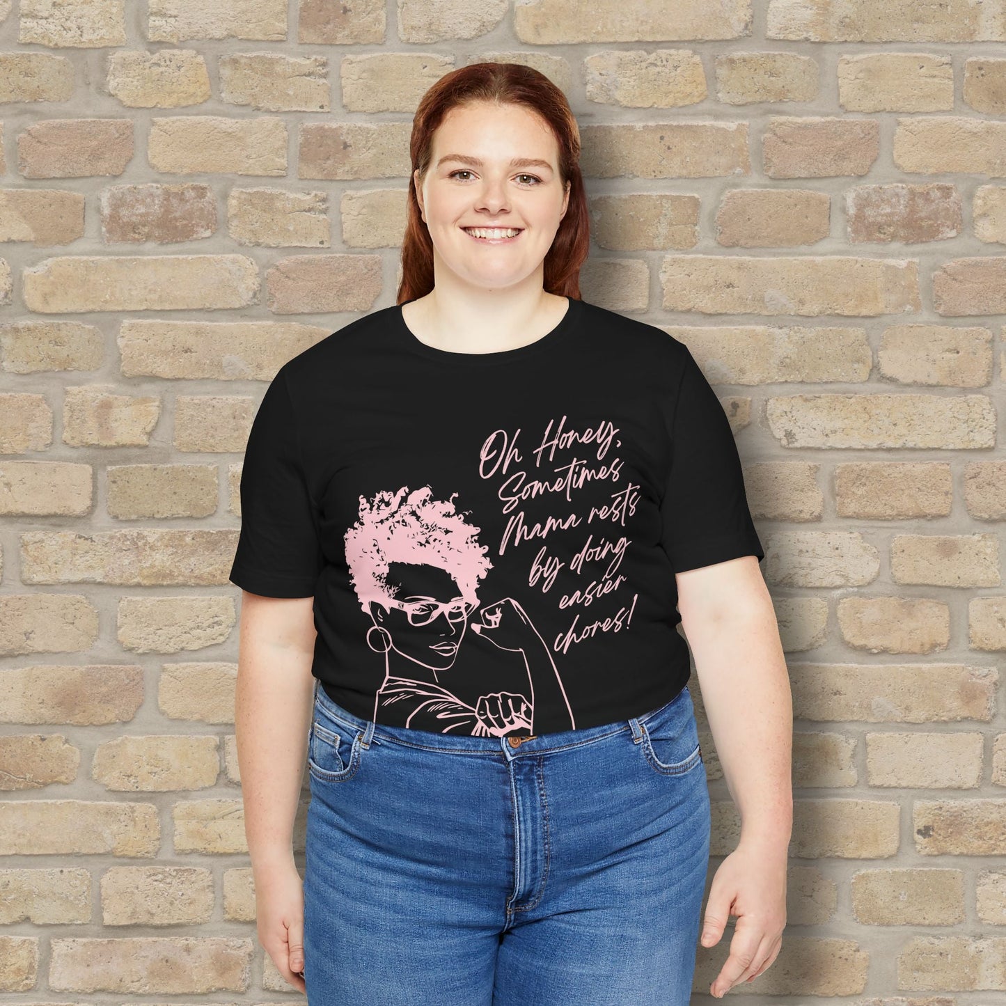 Graphic & Text Mama Rests By Doing Easier Chores Tee - Vibrant Styles