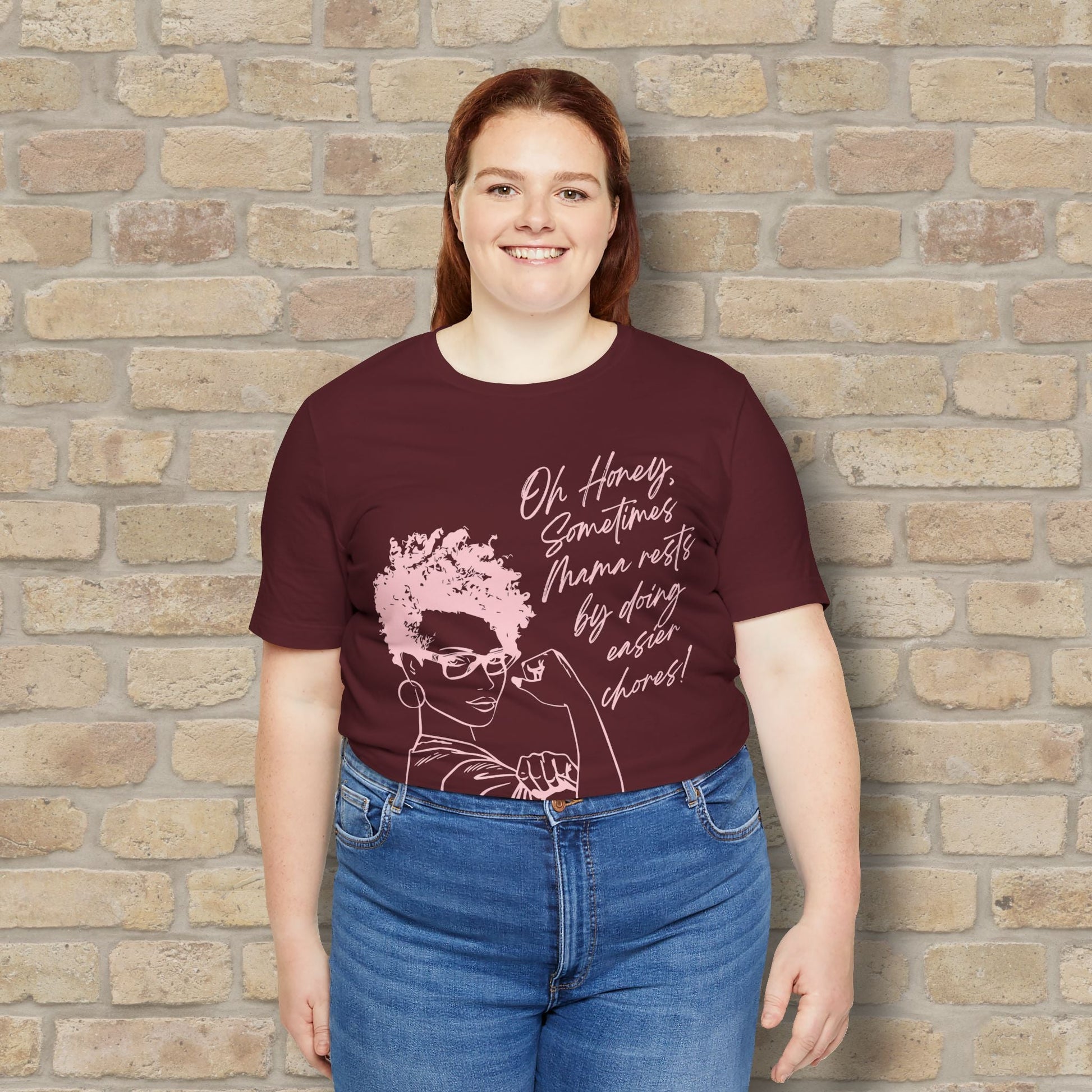 Graphic & Text Mama Rests By Doing Easier Chores Tee - Vibrant Styles