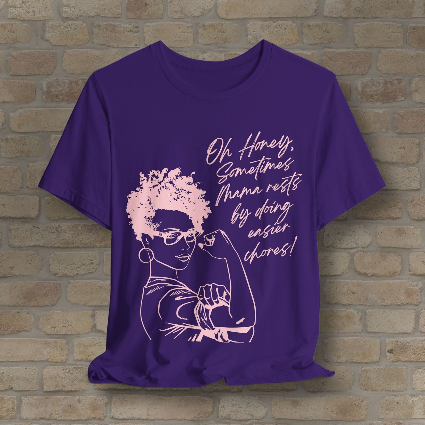 Graphic & Text Mama Rests By Doing Easier Chores Tee - Vibrant Styles