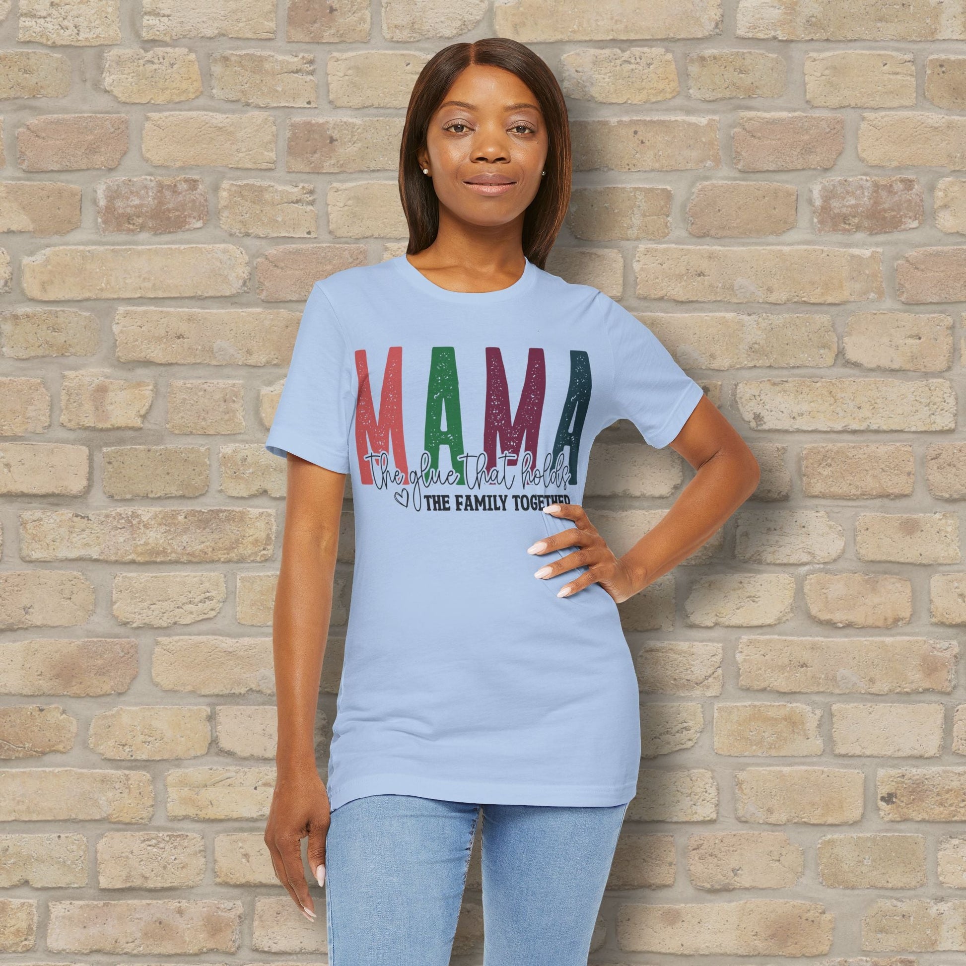 T-Shirt Mama – The Glue That Holds the Family Together Tee - Vibrant Styles