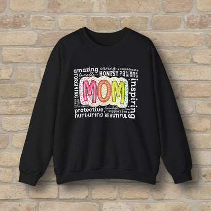 Mostly Text Mom Attributes Sweatshirt - Vibrant Styles