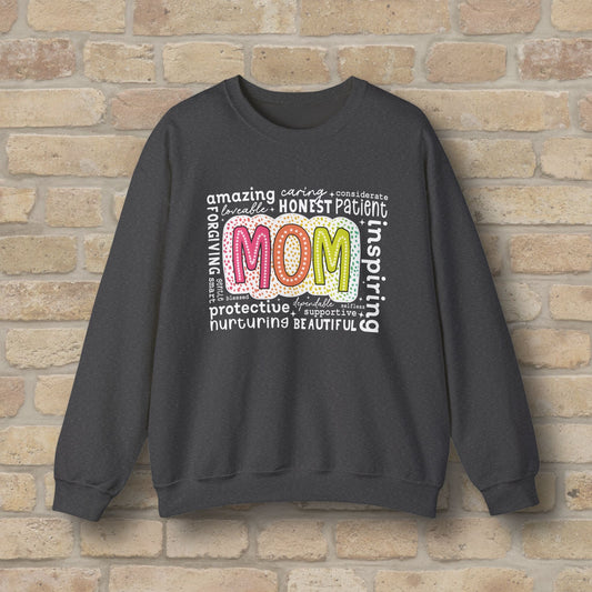 Mostly Text Mom Attributes Sweatshirt - Vibrant Styles