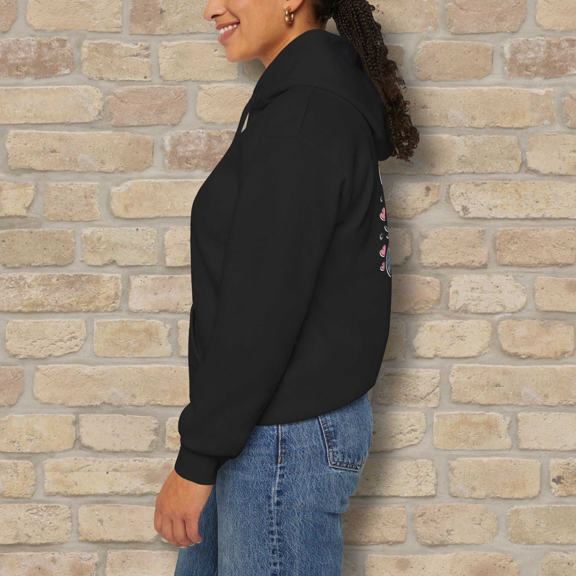 Graphic & Text Mom Bear Life Vibes Pullover Hoodie - Vibrant Styles