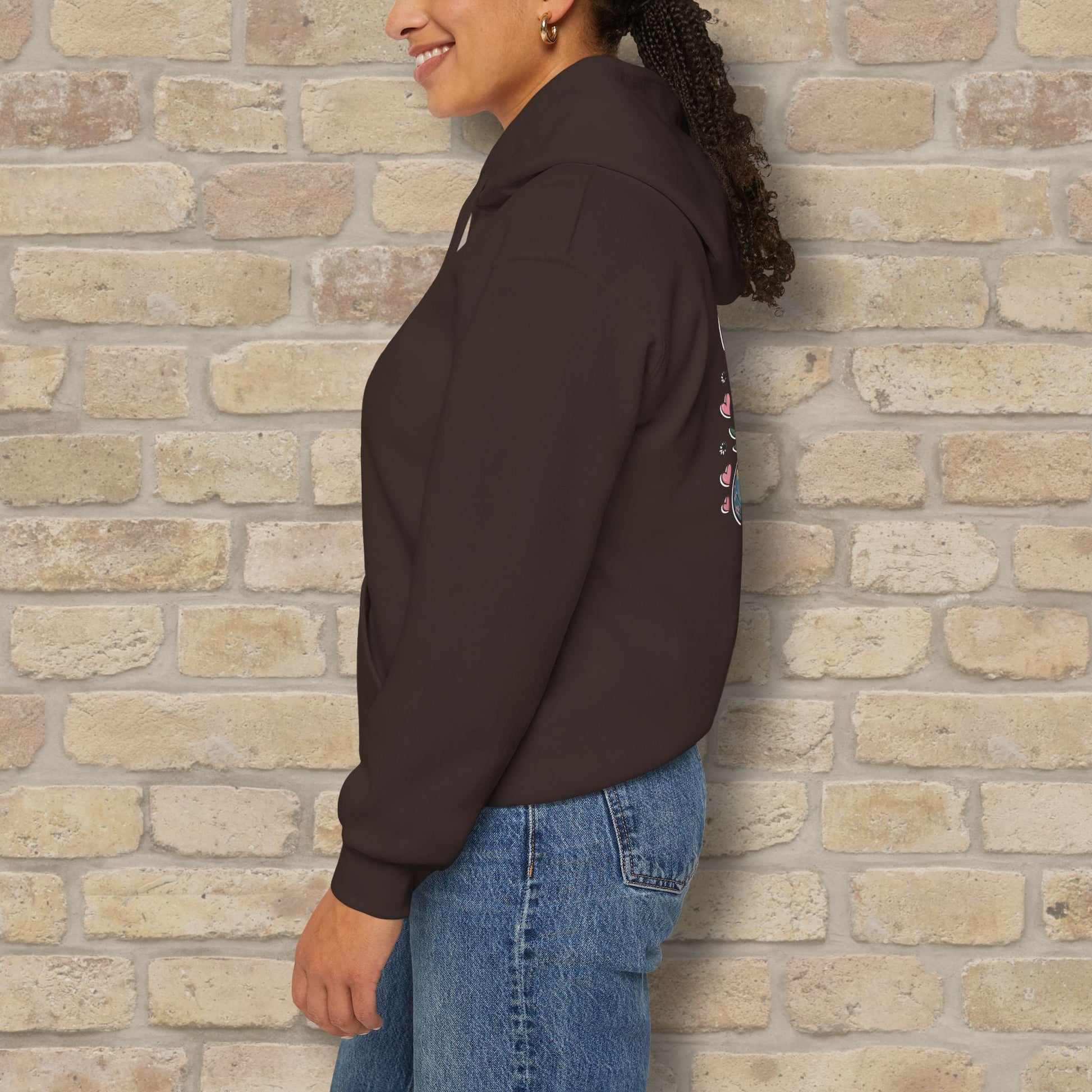Graphic & Text Mom Bear Life Vibes Pullover Hoodie - Vibrant Styles
