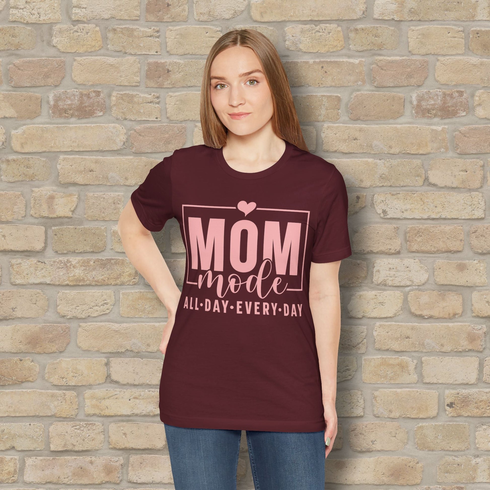 Mostly Text T-Shirts Mom Mode All Day Every Day Tee - Vibrant Styles