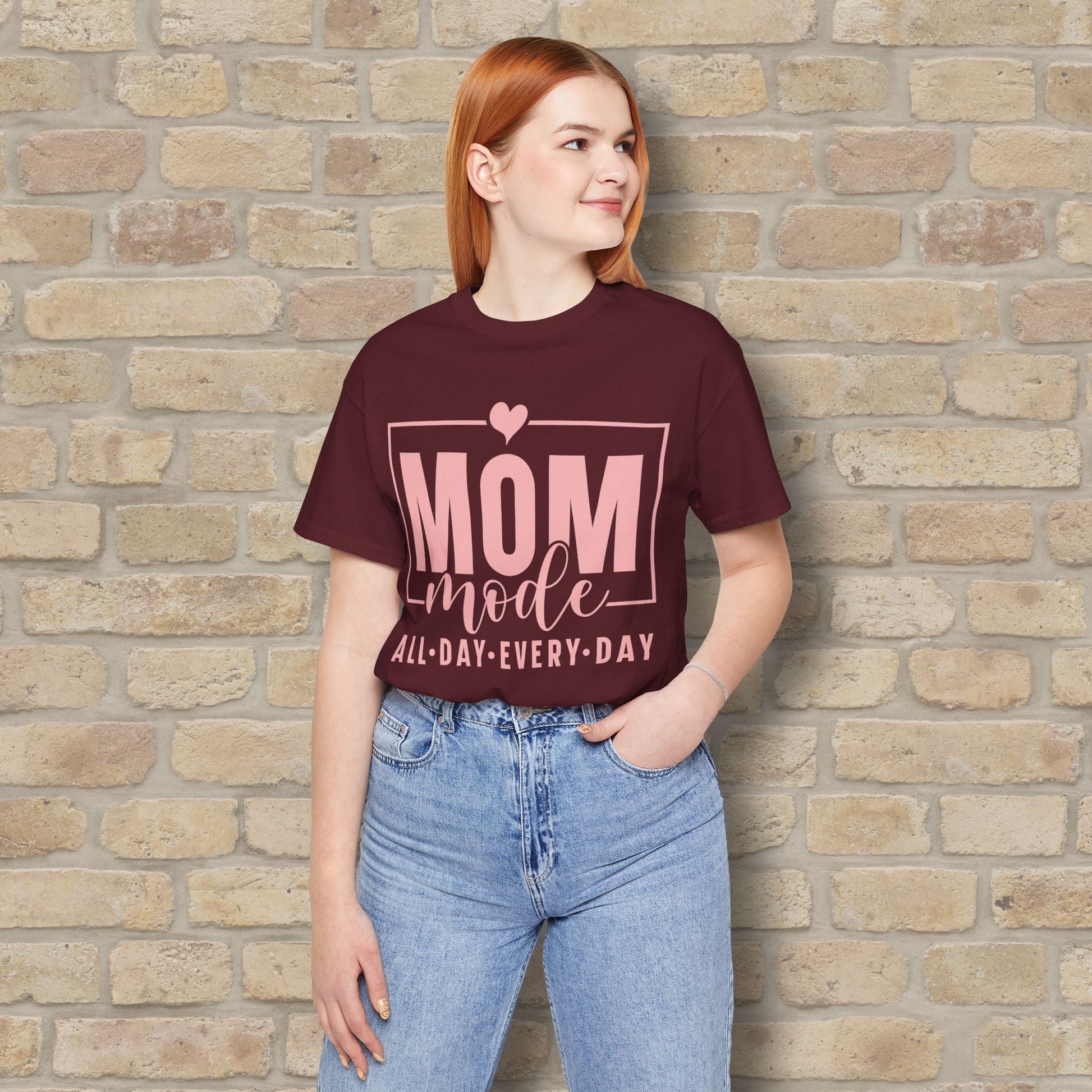 Mostly Text T-Shirts Mom Mode All Day Every Day Tee - Vibrant Styles