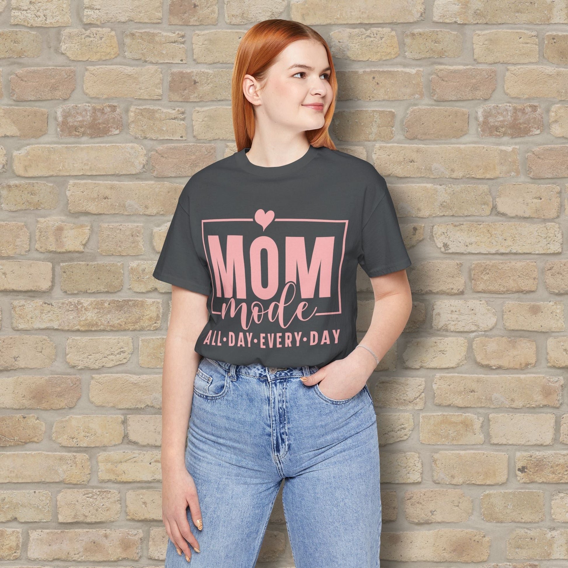 Mostly Text T-Shirts Mom Mode All Day Every Day Tee - Vibrant Styles