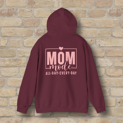 Mostly Text Mom Mode Pullover Hoodie - Vibrant Styles
