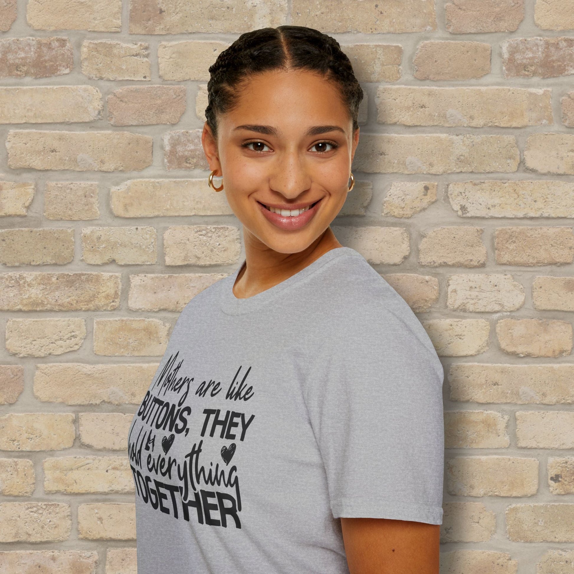 Mostly Text T-Shirts Mothers Are Like Buttons Tee - Vibrant Styles