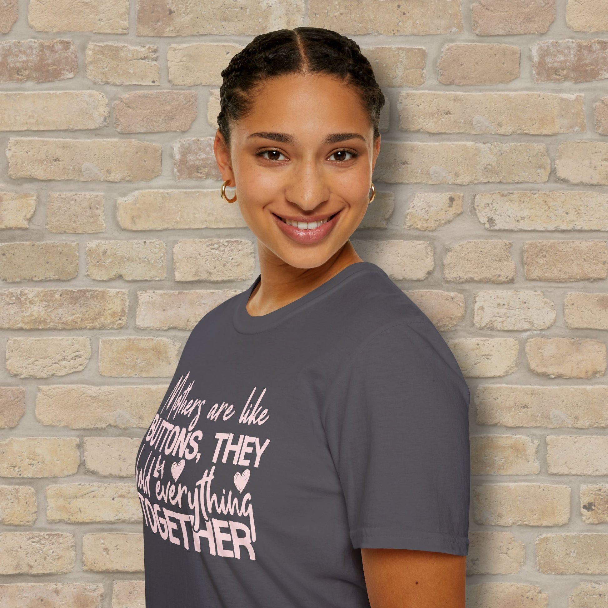 Mostly Text T-Shirts Mothers Are Like Buttons Tee - Vibrant Styles