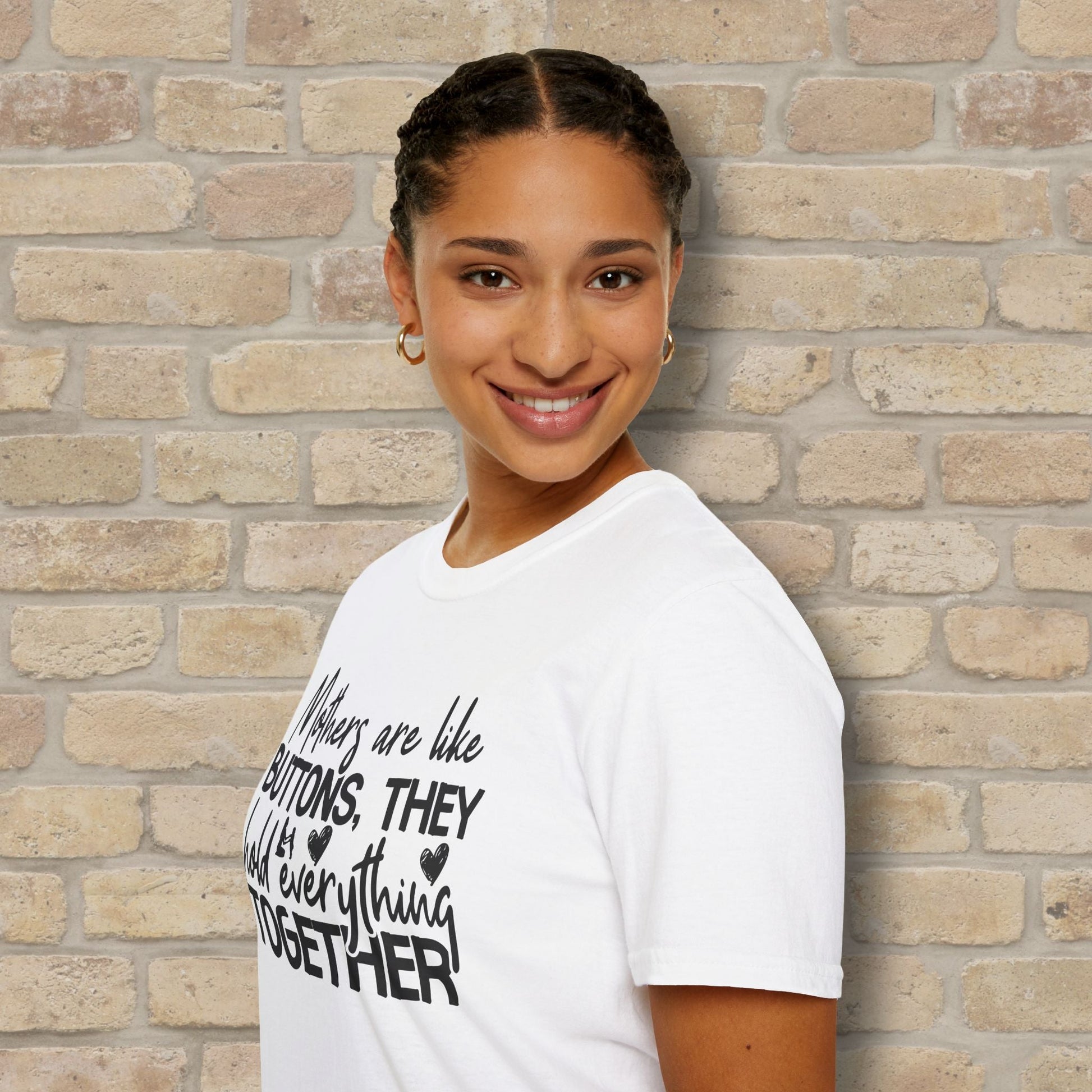 Mostly Text T-Shirts Mothers Are Like Buttons Tee - Vibrant Styles