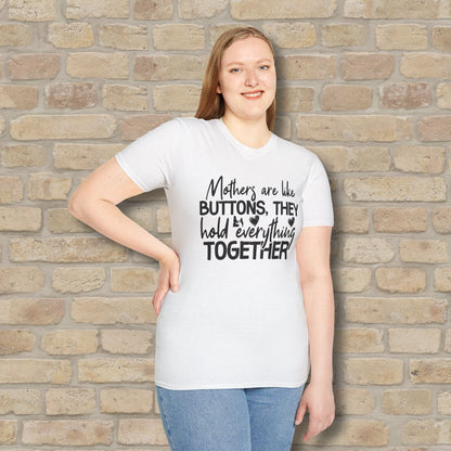 Mostly Text T-Shirts Mothers Are Like Buttons Tee - Vibrant Styles
