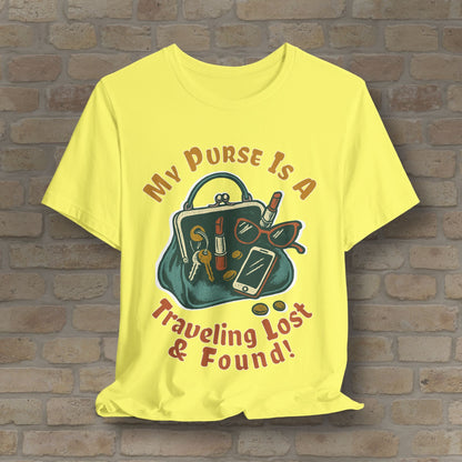 Graphic & Text My Purse Is A Traveling Lost & Found Tee - Vibrant Styles