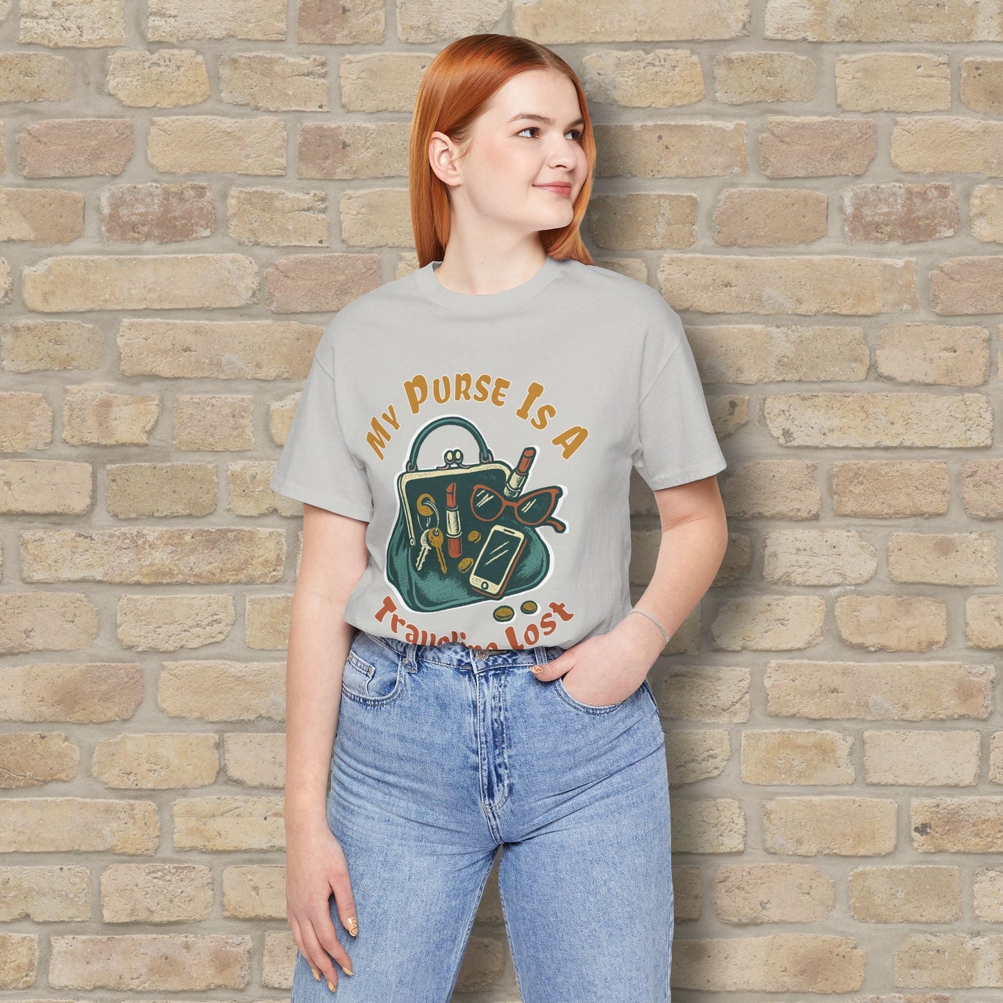 Graphic & Text My Purse Is A Traveling Lost & Found Tee - Vibrant Styles