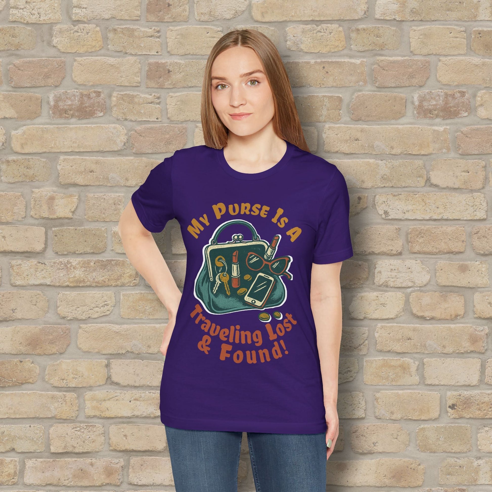 Graphic & Text My Purse Is A Traveling Lost & Found Tee - Vibrant Styles