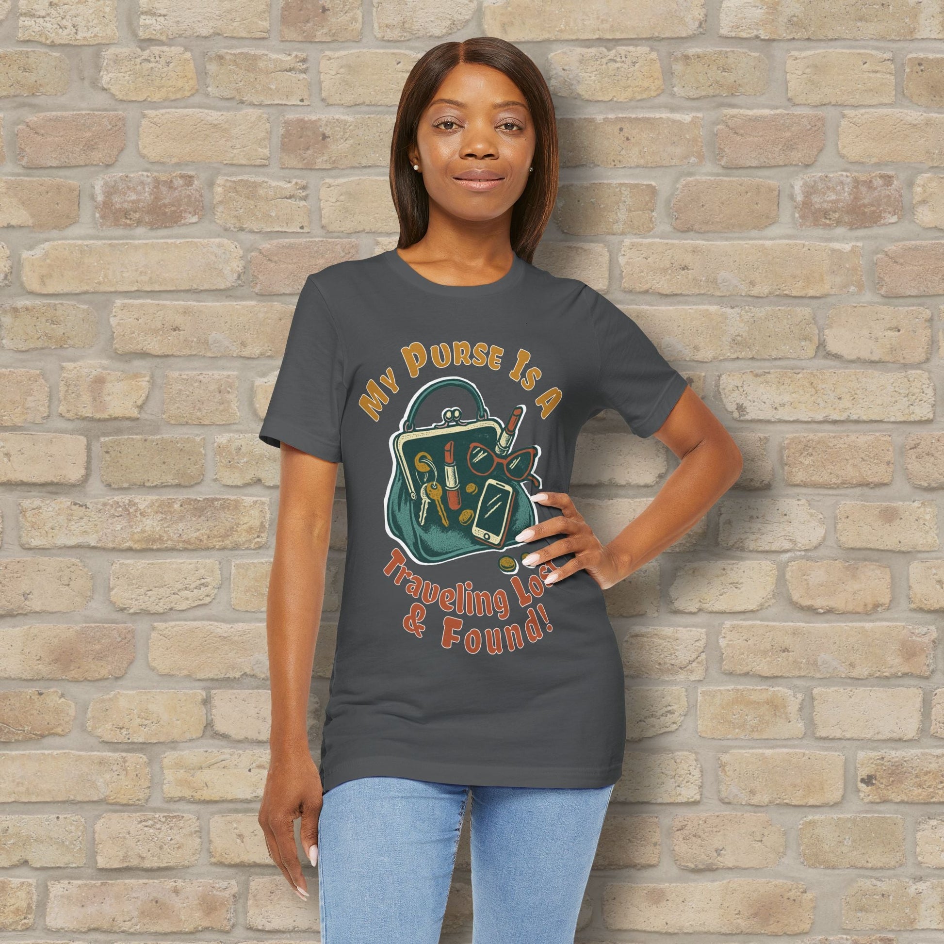 Graphic & Text My Purse Is A Traveling Lost & Found Tee - Vibrant Styles