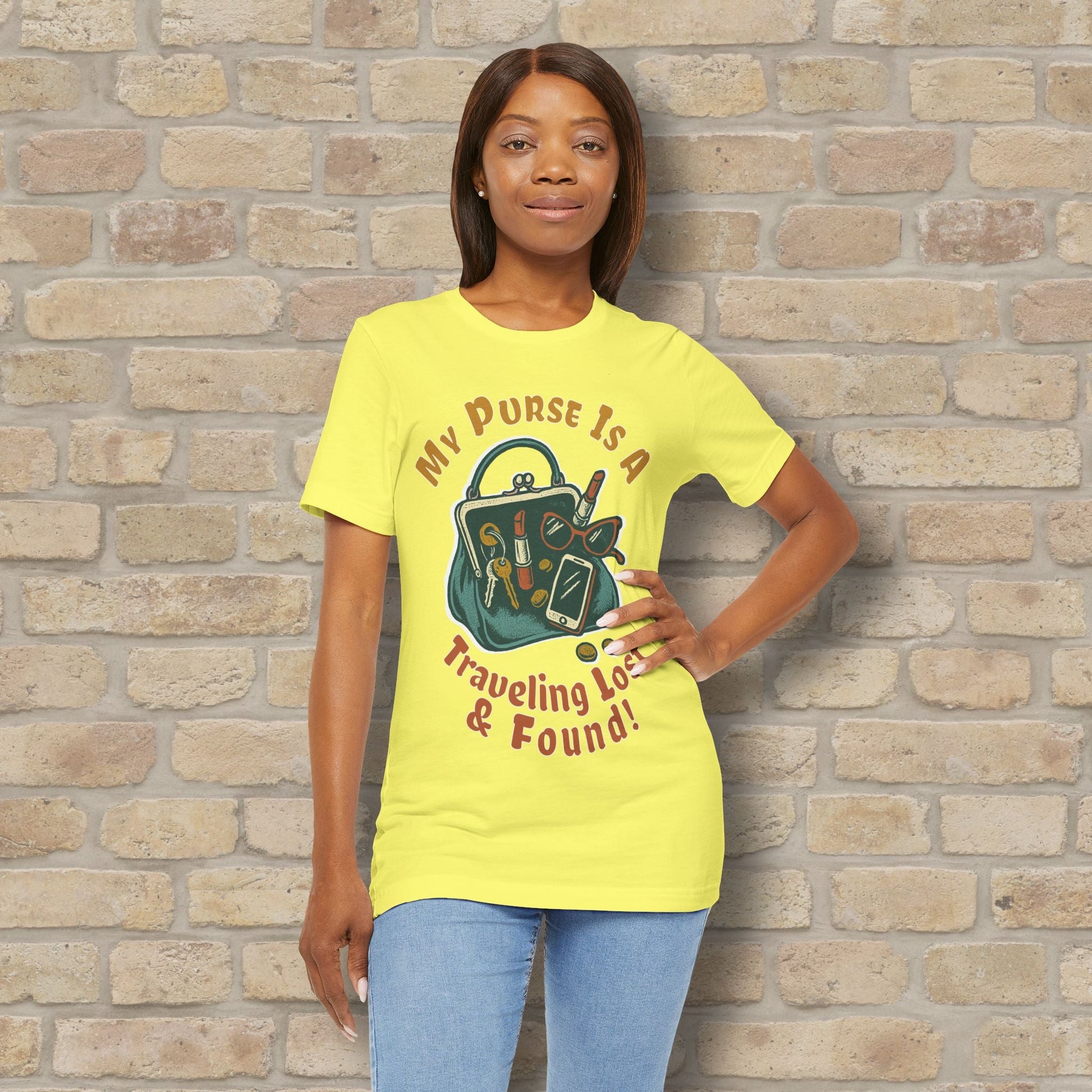 Graphic & Text My Purse Is A Traveling Lost & Found Tee - Vibrant Styles