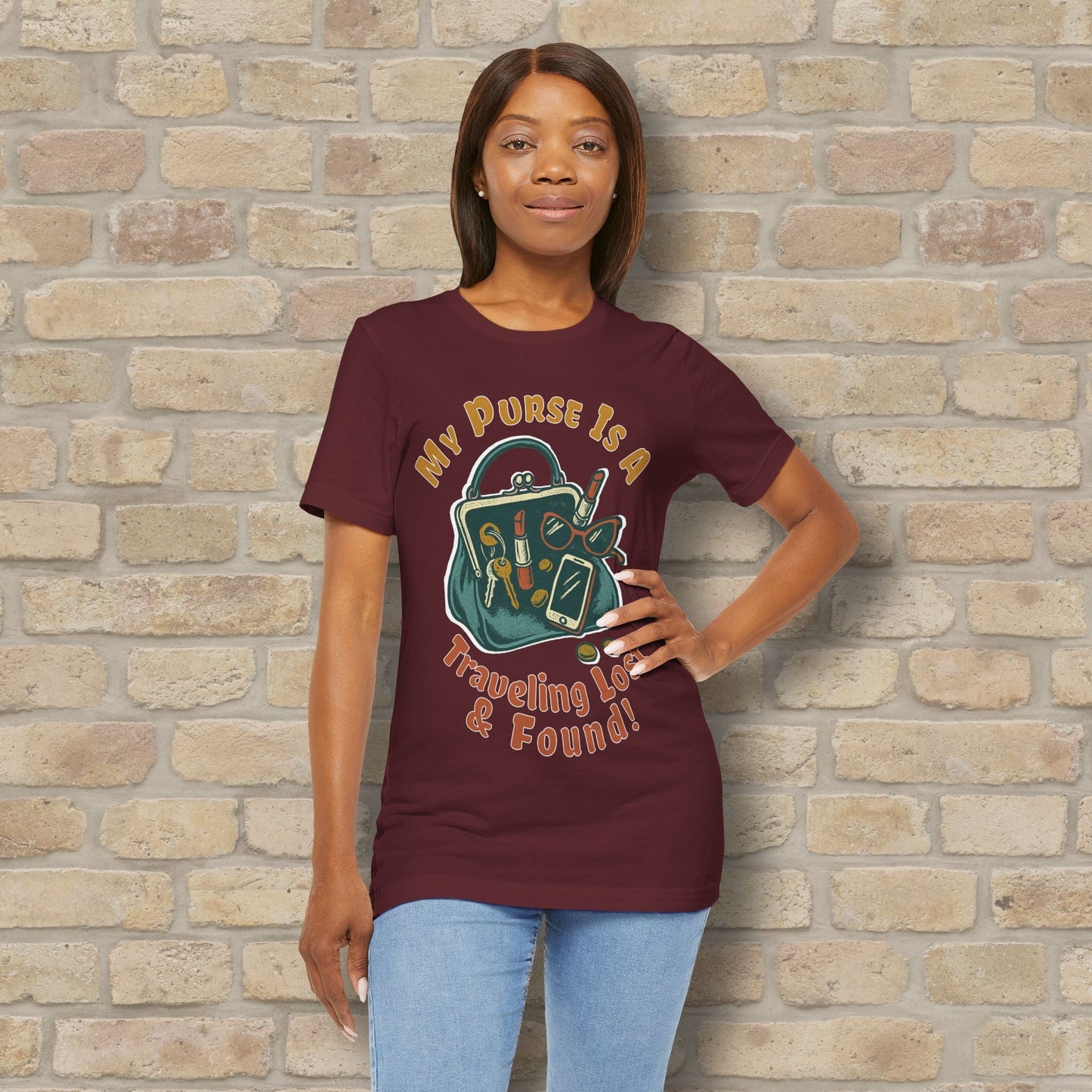 Graphic & Text My Purse Is A Traveling Lost & Found Tee - Vibrant Styles